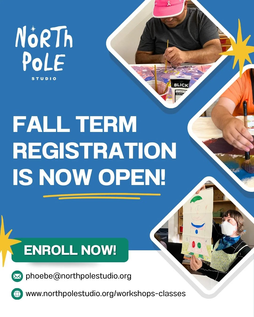 Fall term is just around the corner, and it&rsquo;s going to be an exciting one with lots of new offerings! 

We have expanded our one-day class offerings so if you&rsquo;re new to North Pole Studio and want to dip your toes in to taking our workshop