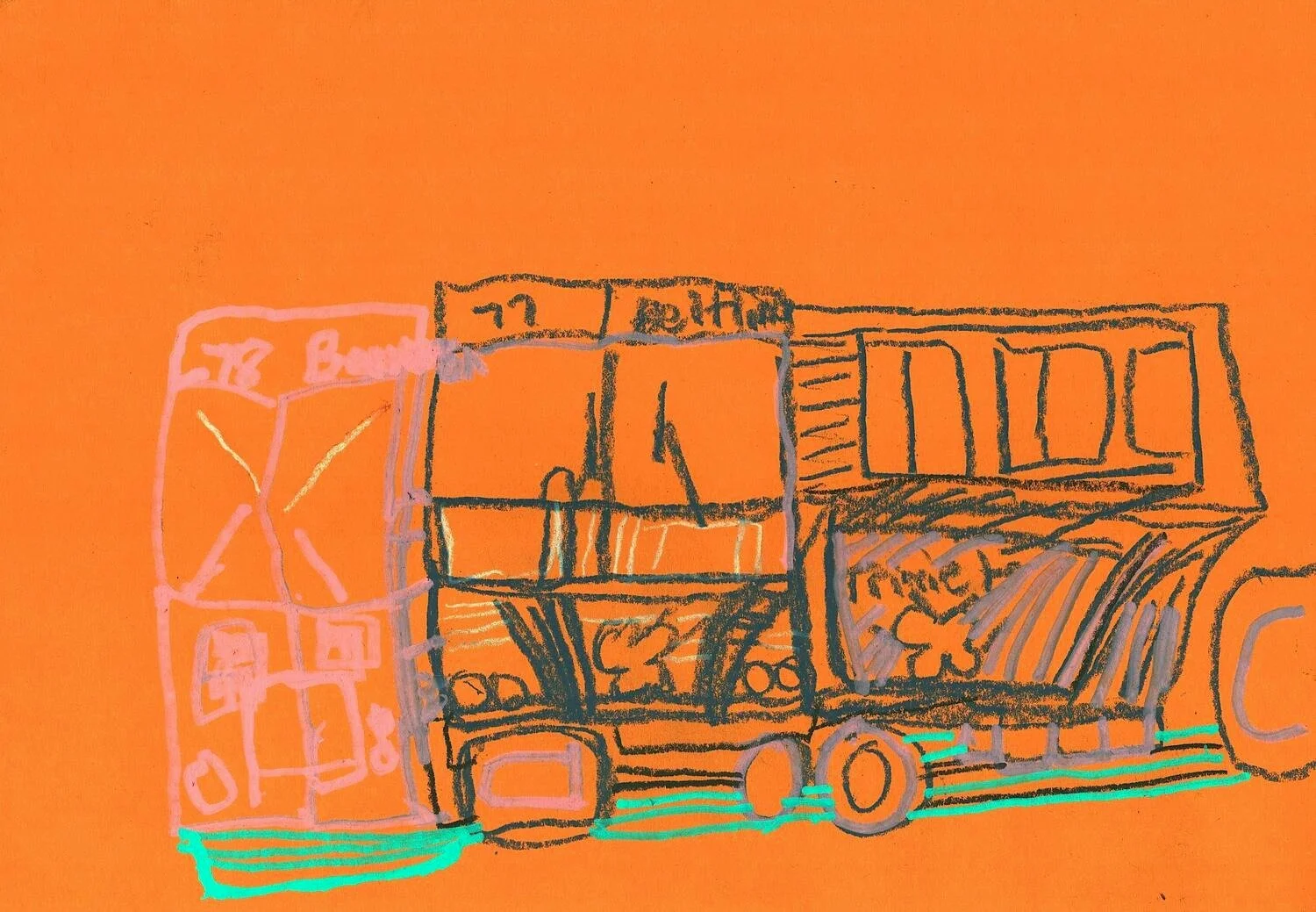 Untitled (Beaverton) by John Mosser

Calling all transit lovers! 🚌 🚎 John Mosser has some amazing truck and bus pieces for sale on our website! Go check them out and get yours before they&rsquo;re sold out 🌟

ID: On an orange background visible ar