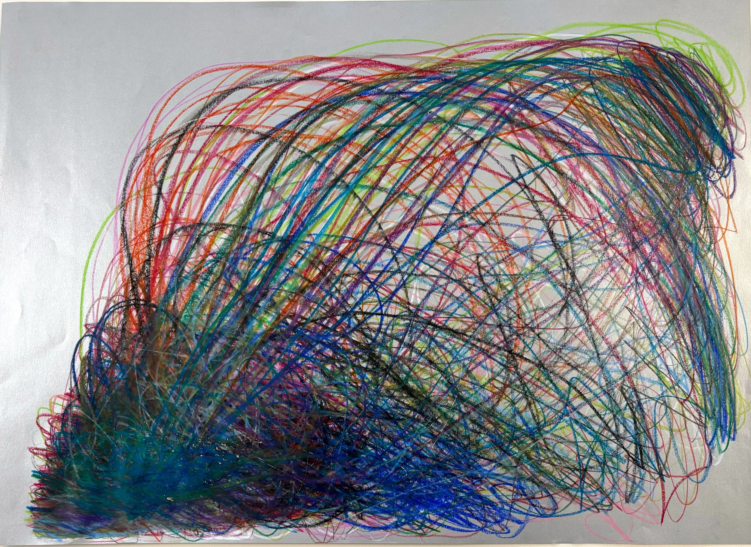 Untitled (Rainbow Balloon on Silver)