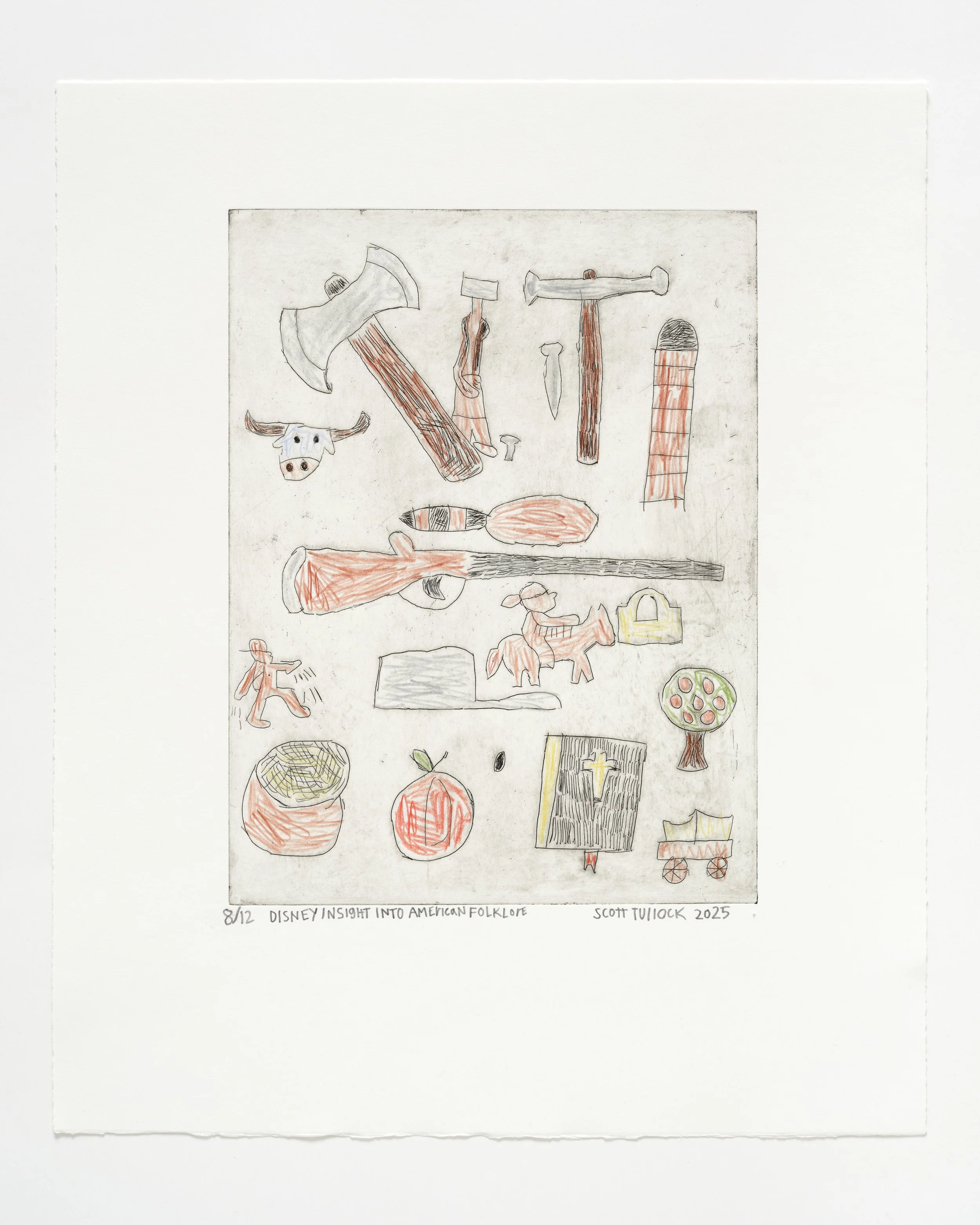 Disney Insight into American Folklore Etching by Scott Tullock