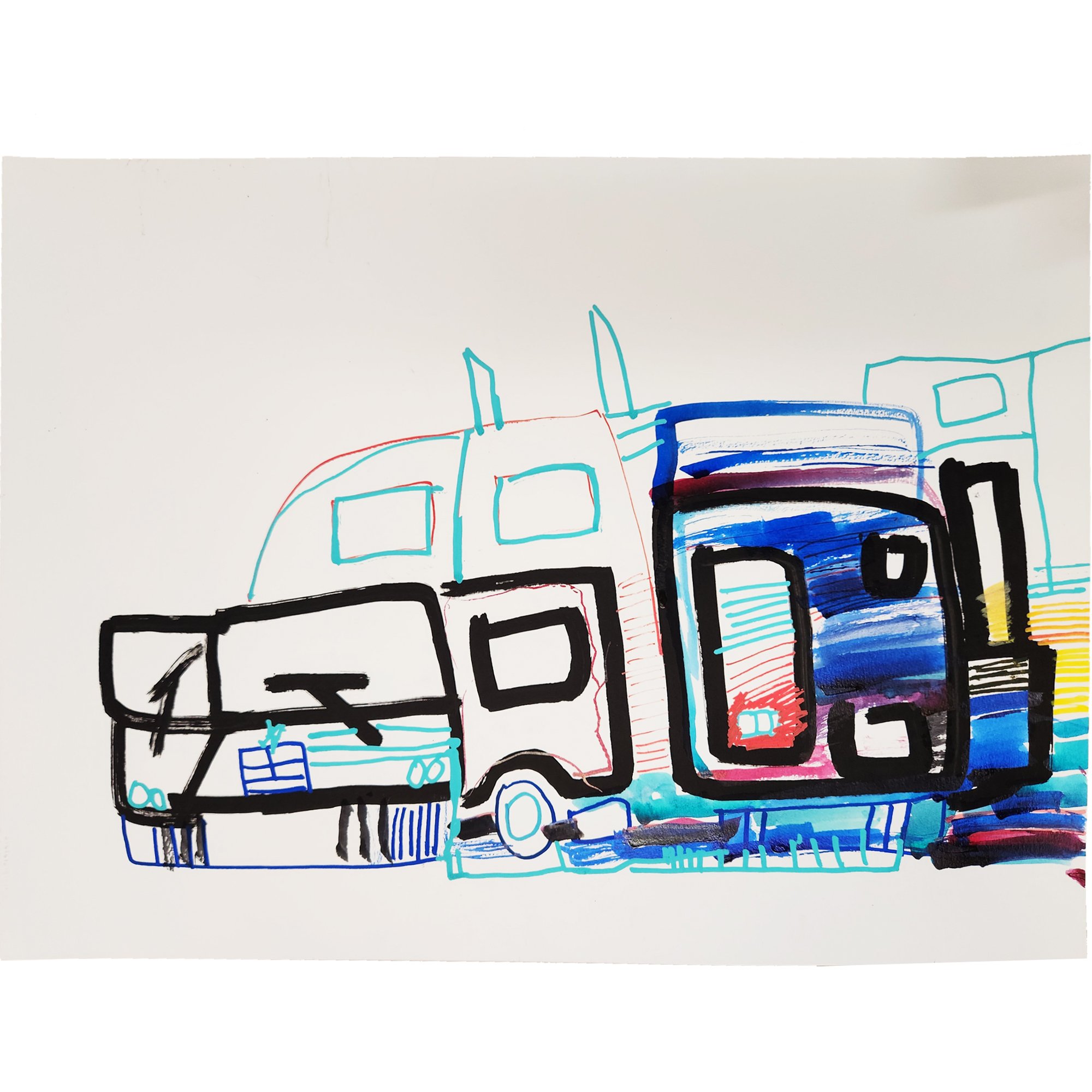 Untitled (big blue truck)