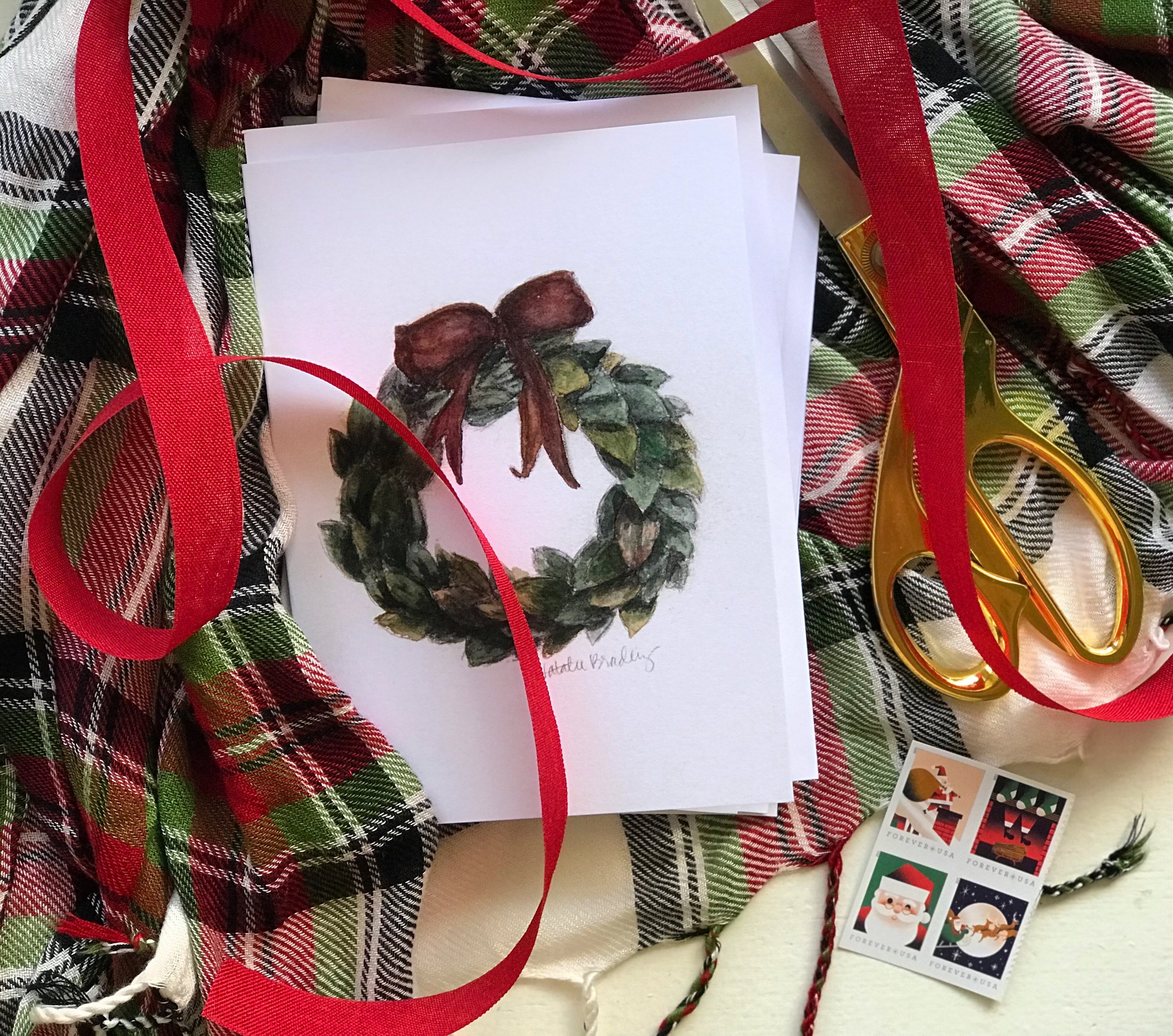 New Christmas Wreath Card