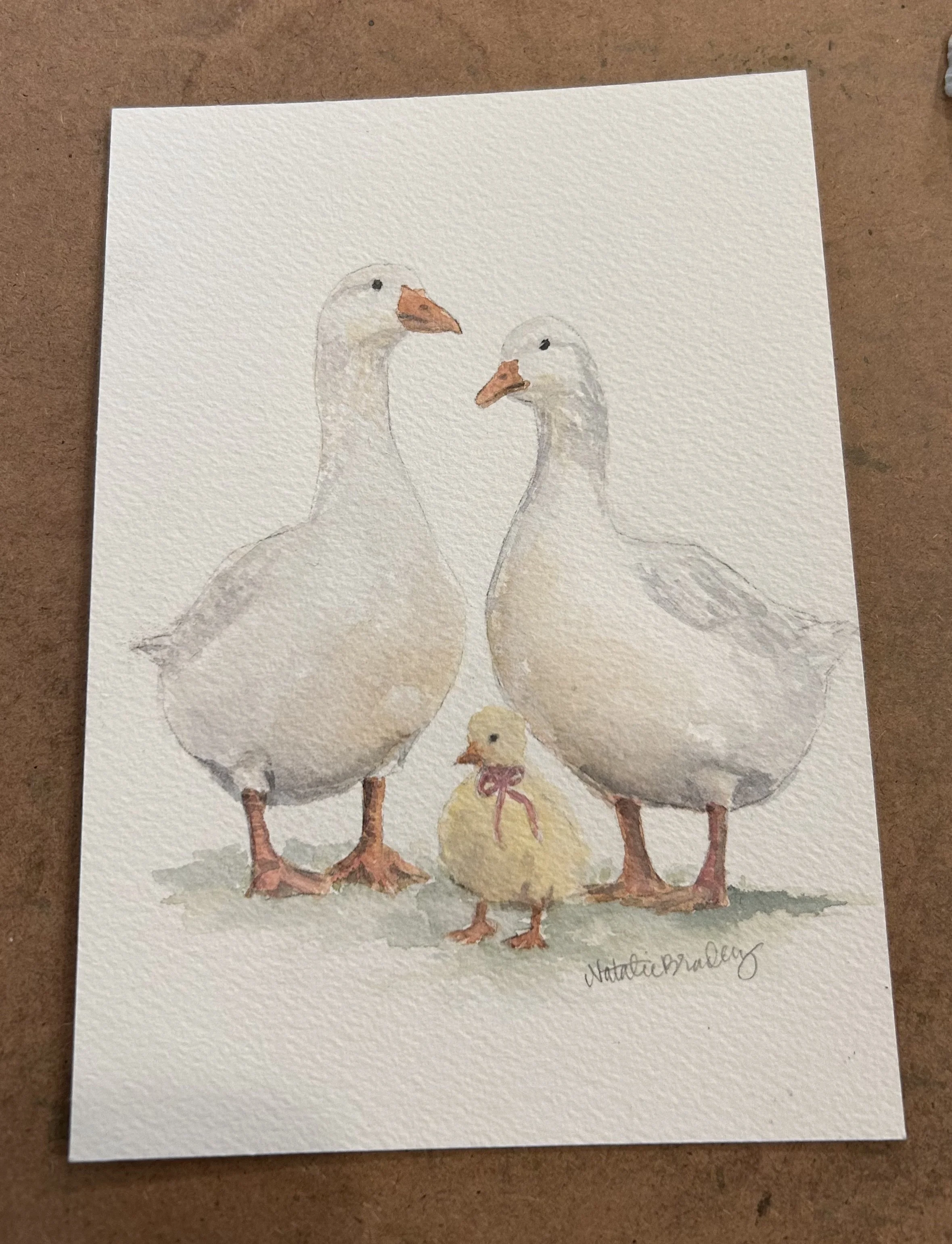 A Sweet Little Gaggle: When Watercolor Becomes Part of the Celebration