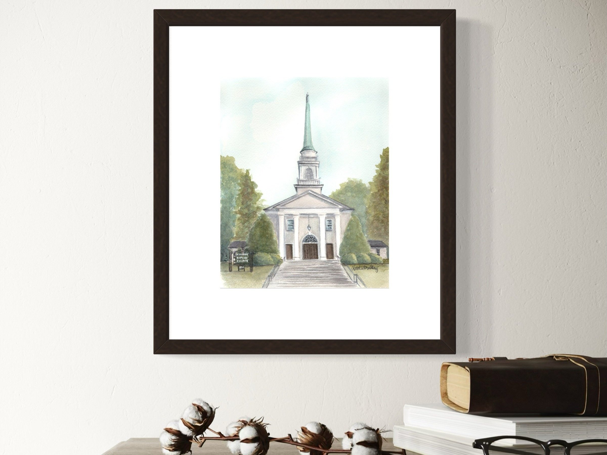 Ingleside Baptist Church Chapel watercolor by Natalie Bradley