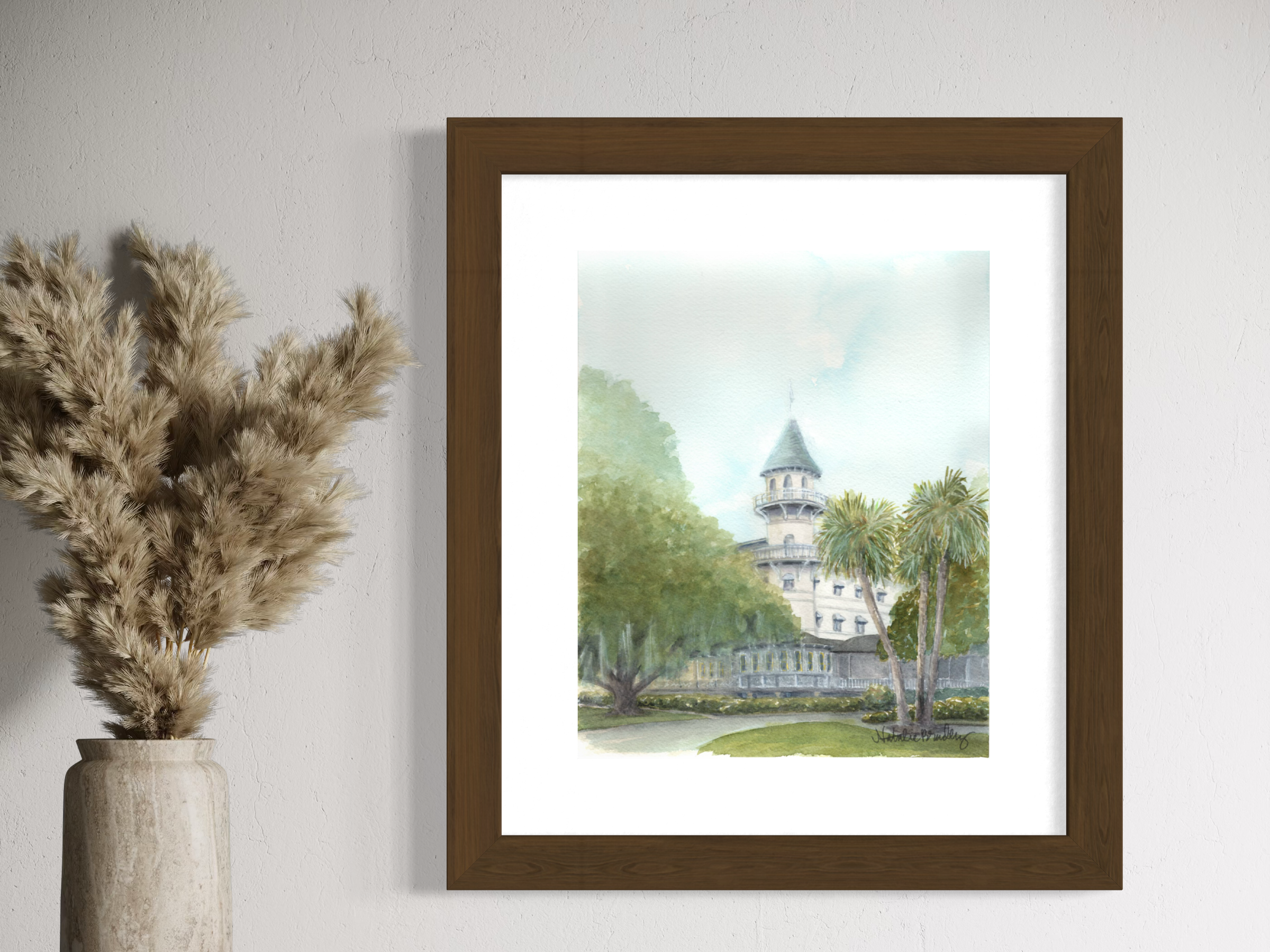 Watercolor painting of Jekyll Island Club Resort on Jekyll Island, Georgia Natalie Bradley.png
