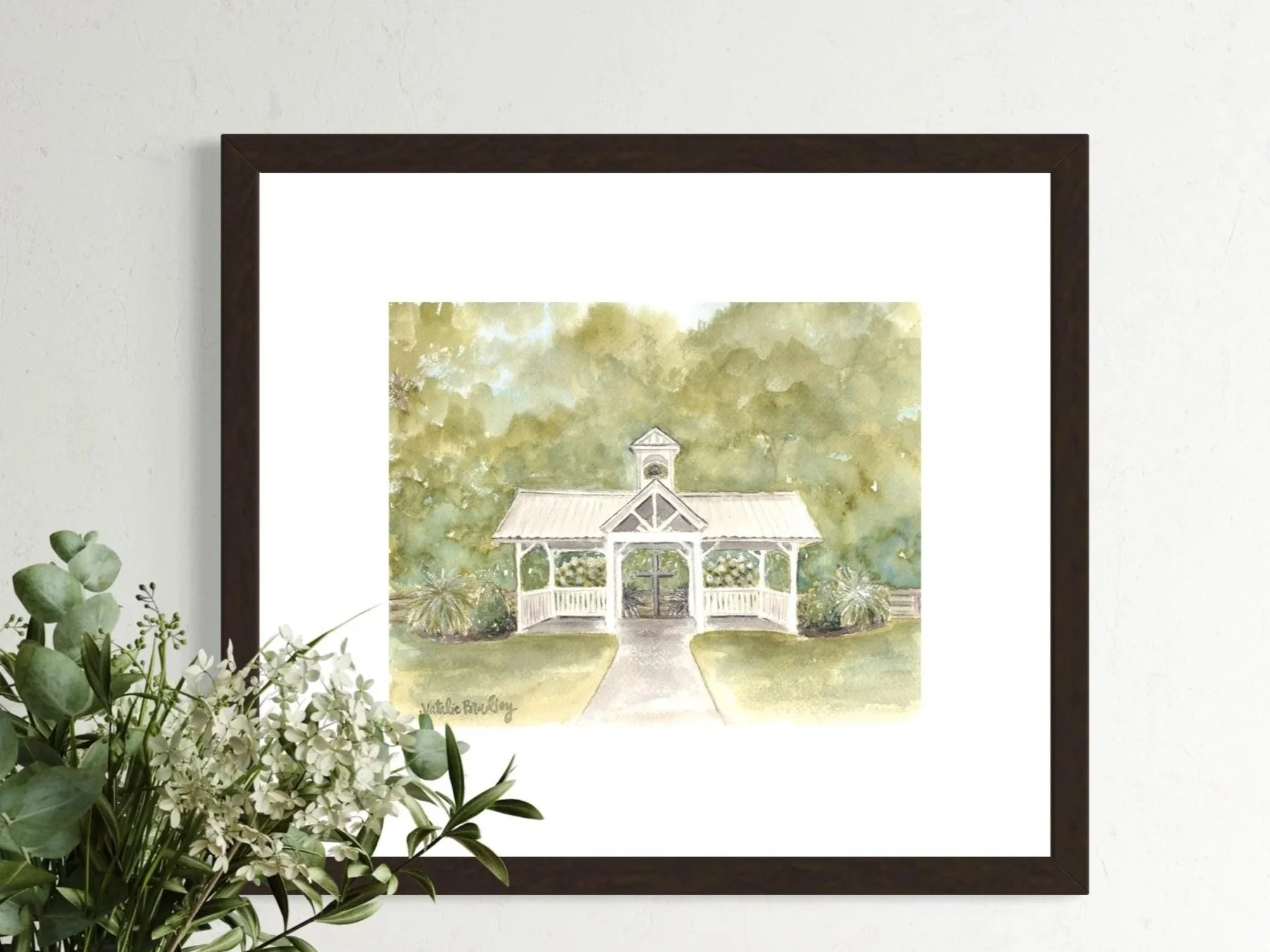 Hummingbird Hill Farms Wedding Venue Watercolor Print | Perry, Georgia
