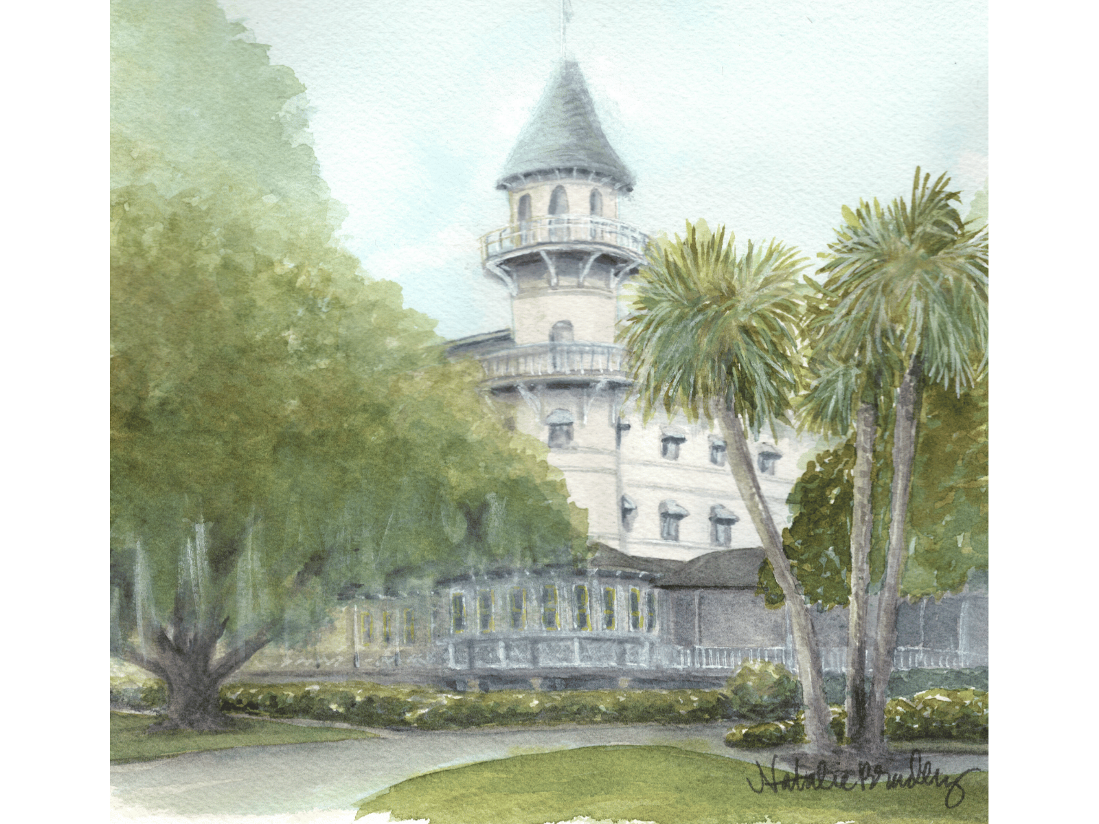 Jekyll Island Club Resort Watercolor Print – 8×10