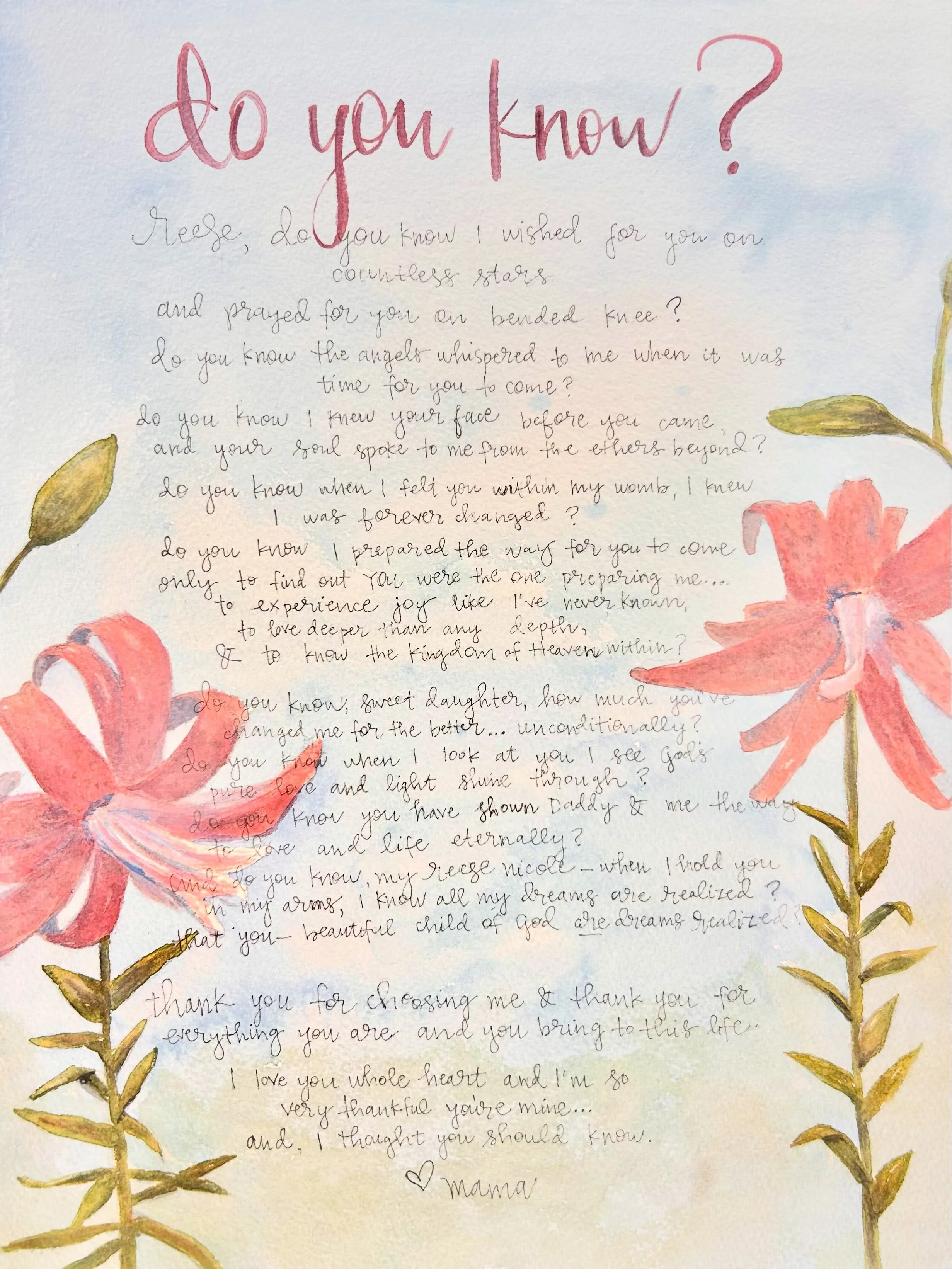 do you know painting and poem by Natalie Bradley