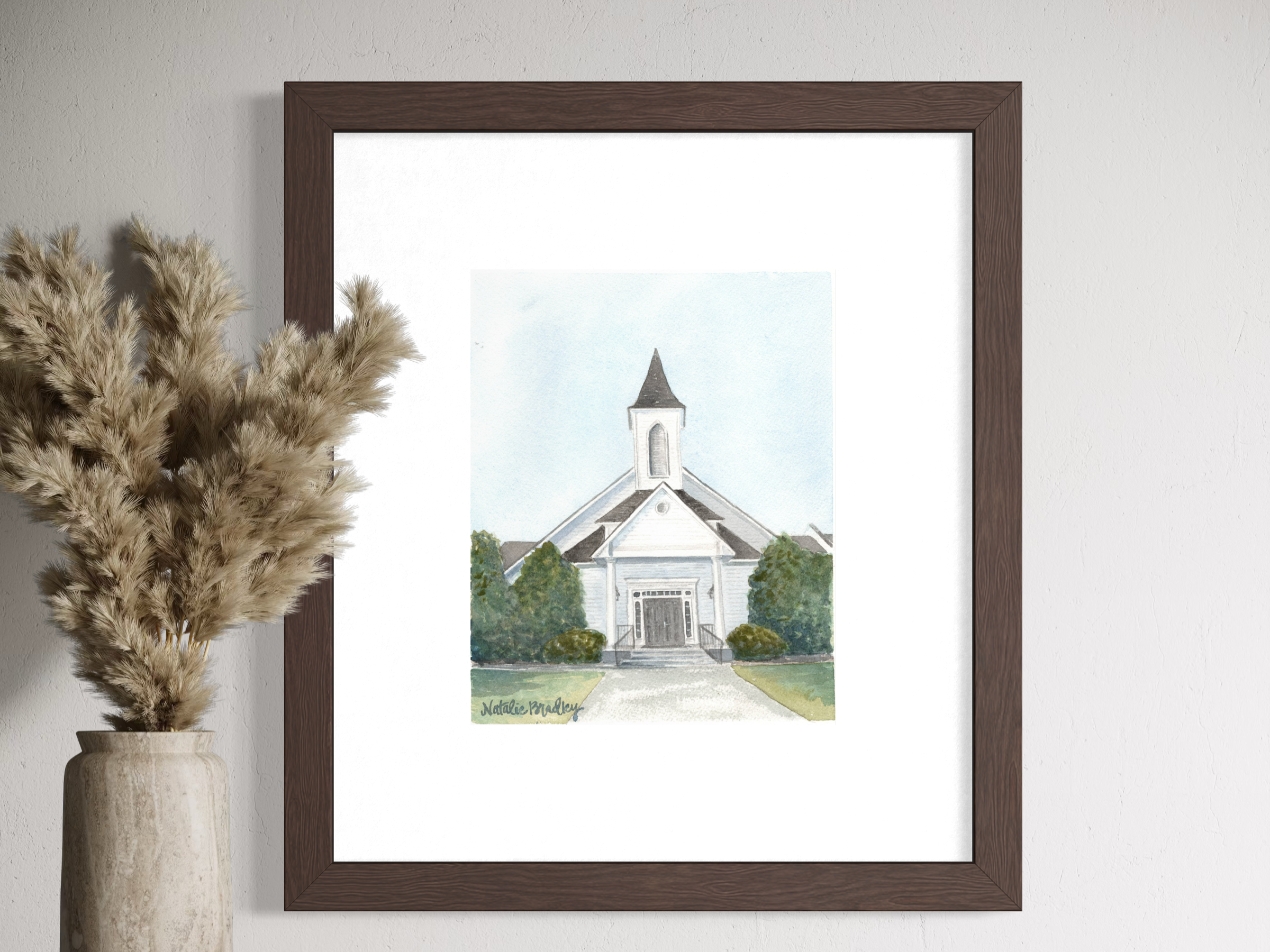 Trinity Presbyterian Church Statesboro watercolor painting
