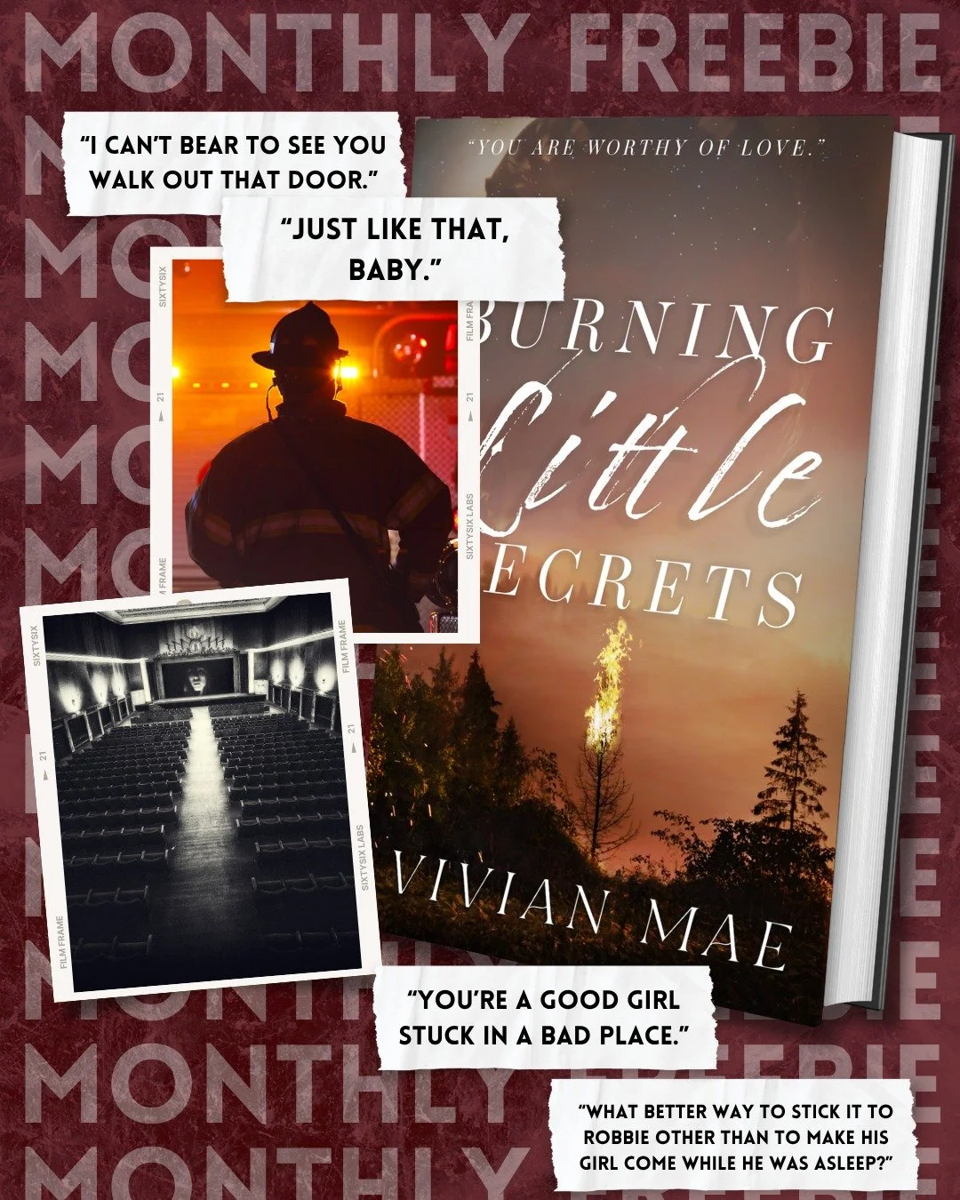 ✨FREEBIE OF THE MONTH IS... Burning Little Secrets!!✨

If you're new to me, Burning Little Secrets is actually my debut baby! And although I've learned a lot over the years with my writing style, I gotta say... Julia and Nathan are so special to me. 
