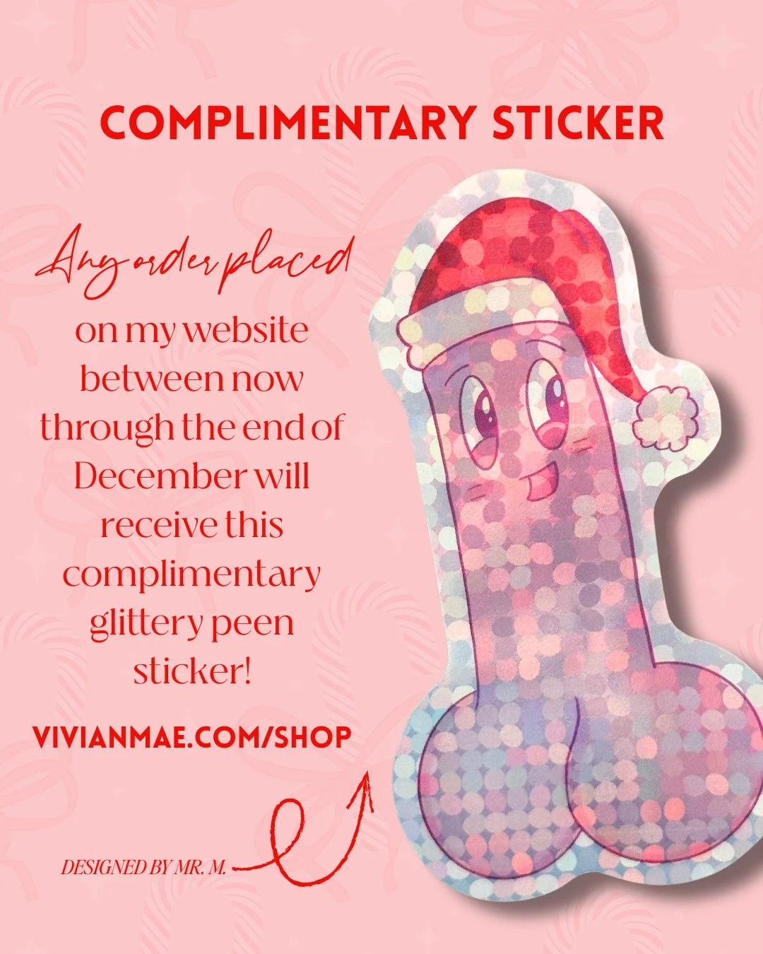 ✨Can we give this sticker design a moment, because I am so dang proud of how cute he came out! my husband, Mr. M., drew this cutie patootie design! We got these cute glittery stickers out just for you this holiday ❤️

Any order placed on my website b