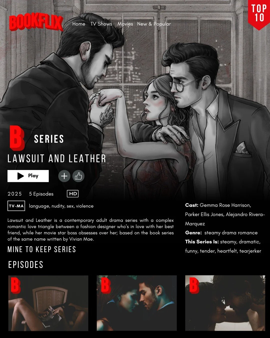 ✨How cute is this template from @samscreativecure ?! Naturally, Lawsuit and Leather deserved the spotlight for this cutie vibe, because of how closely the Mine to Keep series resembles an angsty drama tv show you'd see on Netflix. If that's your vibe