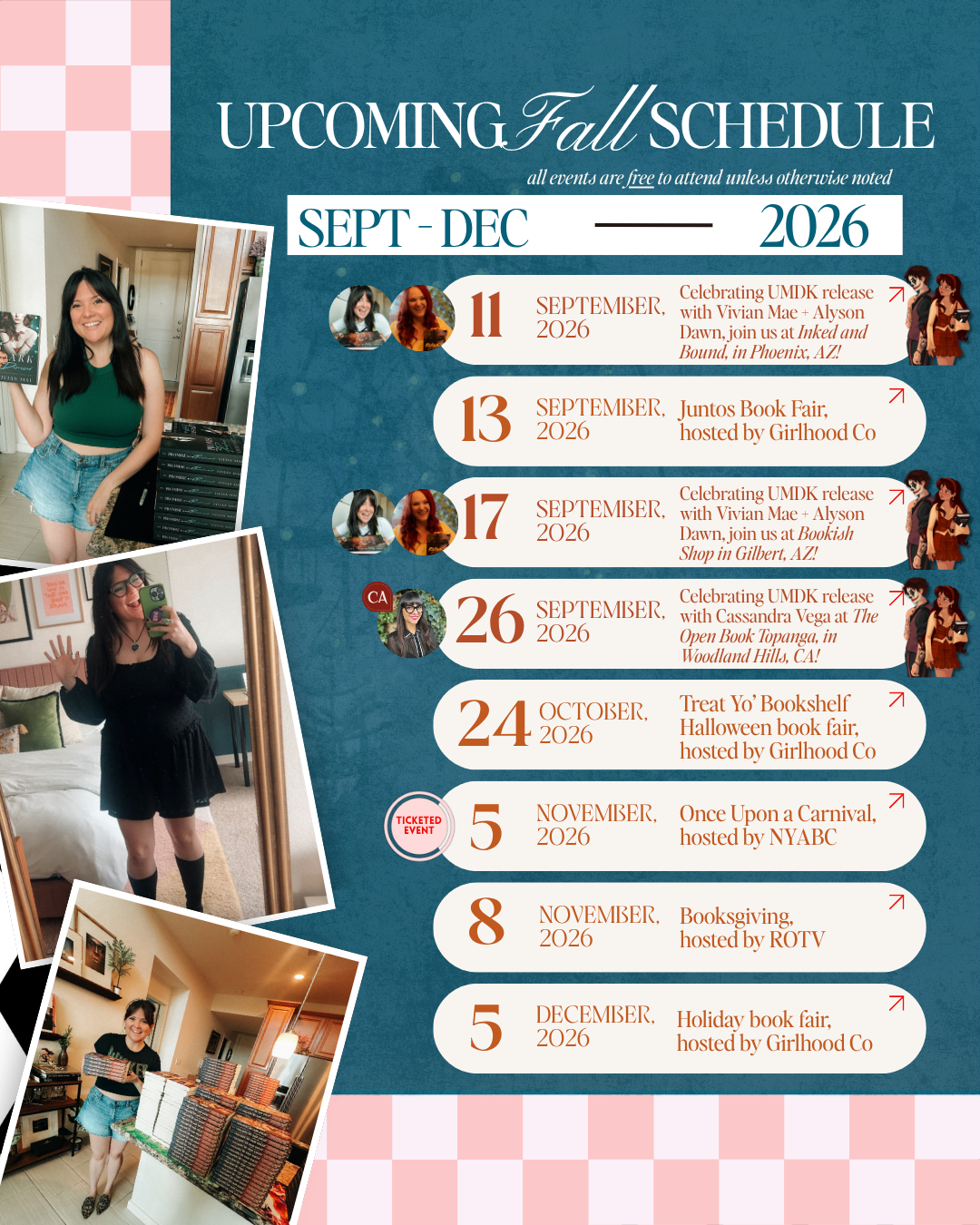 Vivian Mae 2026 Fall Signing Schedule