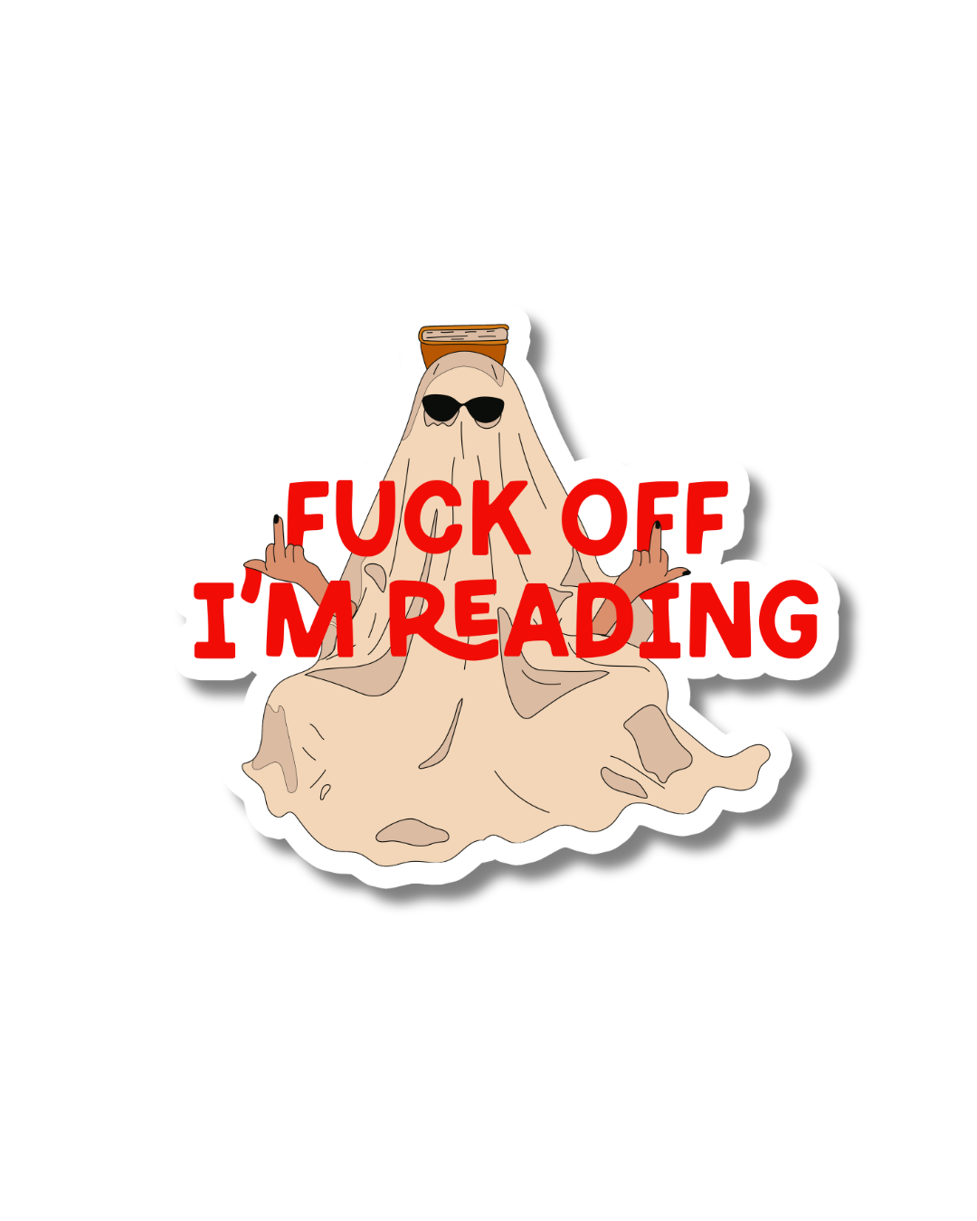Fuck off im reading bookish ghost sticker3.png