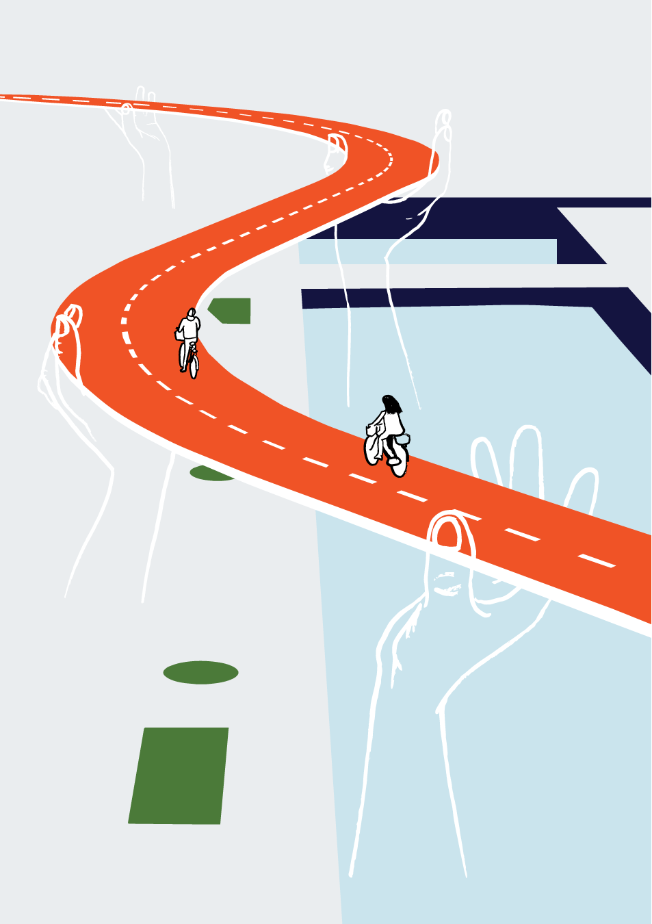 How We Progress - We can make our cities healthier by putting our heads - and our hands - together. Take a look at local urban improvements like Copenhagen's iconic bicycle bridge. This is my version of the Cykelslangen, or Cycle Snake, that connects