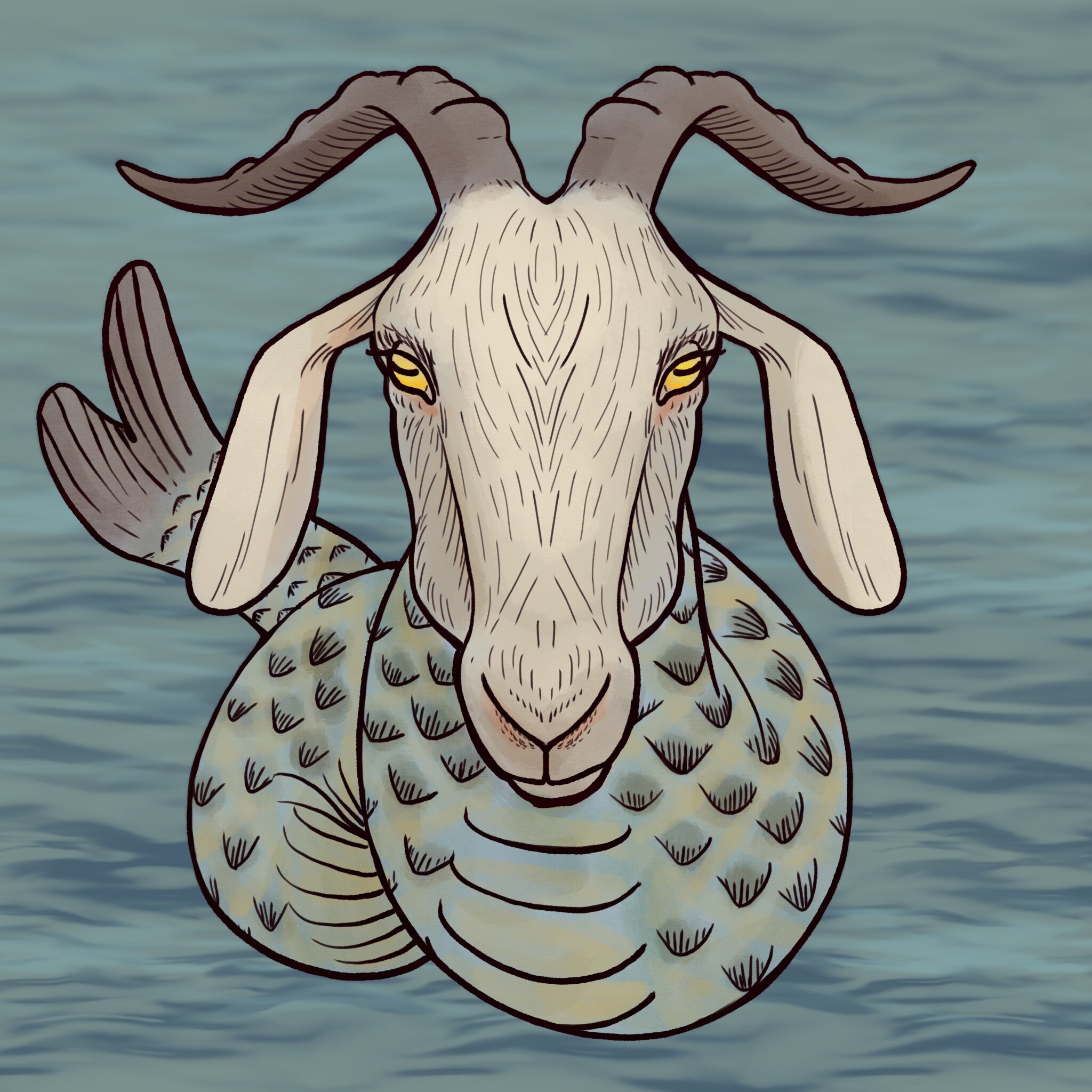 Capricorn, or Suhurmashu, the Carp-Goat