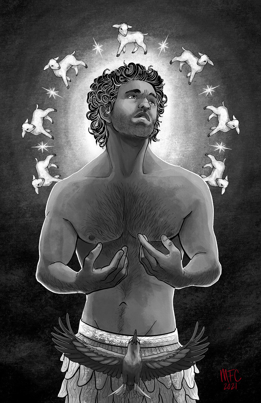 Dumuzid in the Underworld - commissioned piece