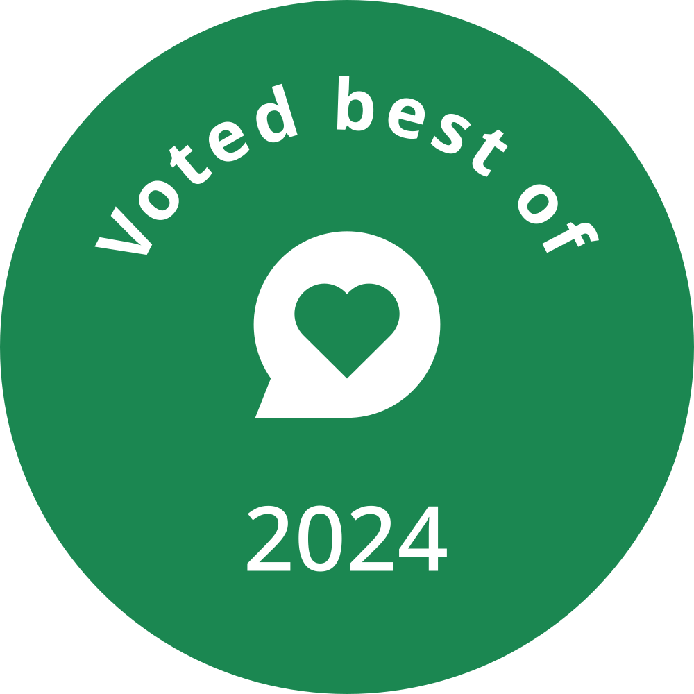 Sunset Glass Nextdoor Neighborhood Fave 2024 award badge.