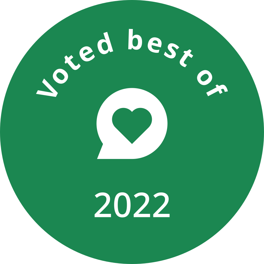 Sunset Glass Nextdoor Neighborhood Fave 2022 award badge.