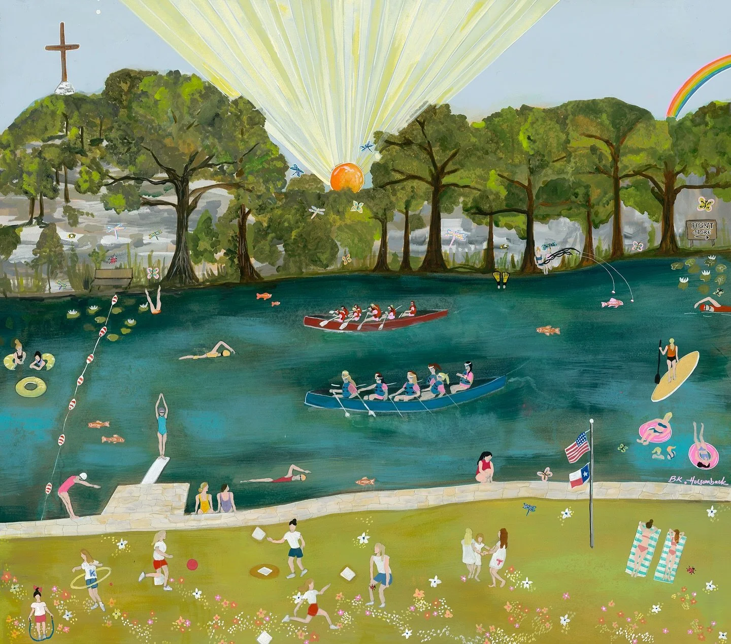 &lsquo;Angels of the Guadalupe&rsquo; LINK IN BIO
A tribute to the 121 lives lost on July 4th in Kerr County as of 7.11.25. This piece has 27 rays of light for the 27 girls lost from Camp Mystic - a place a lot of people say is Heaven on earth. With 