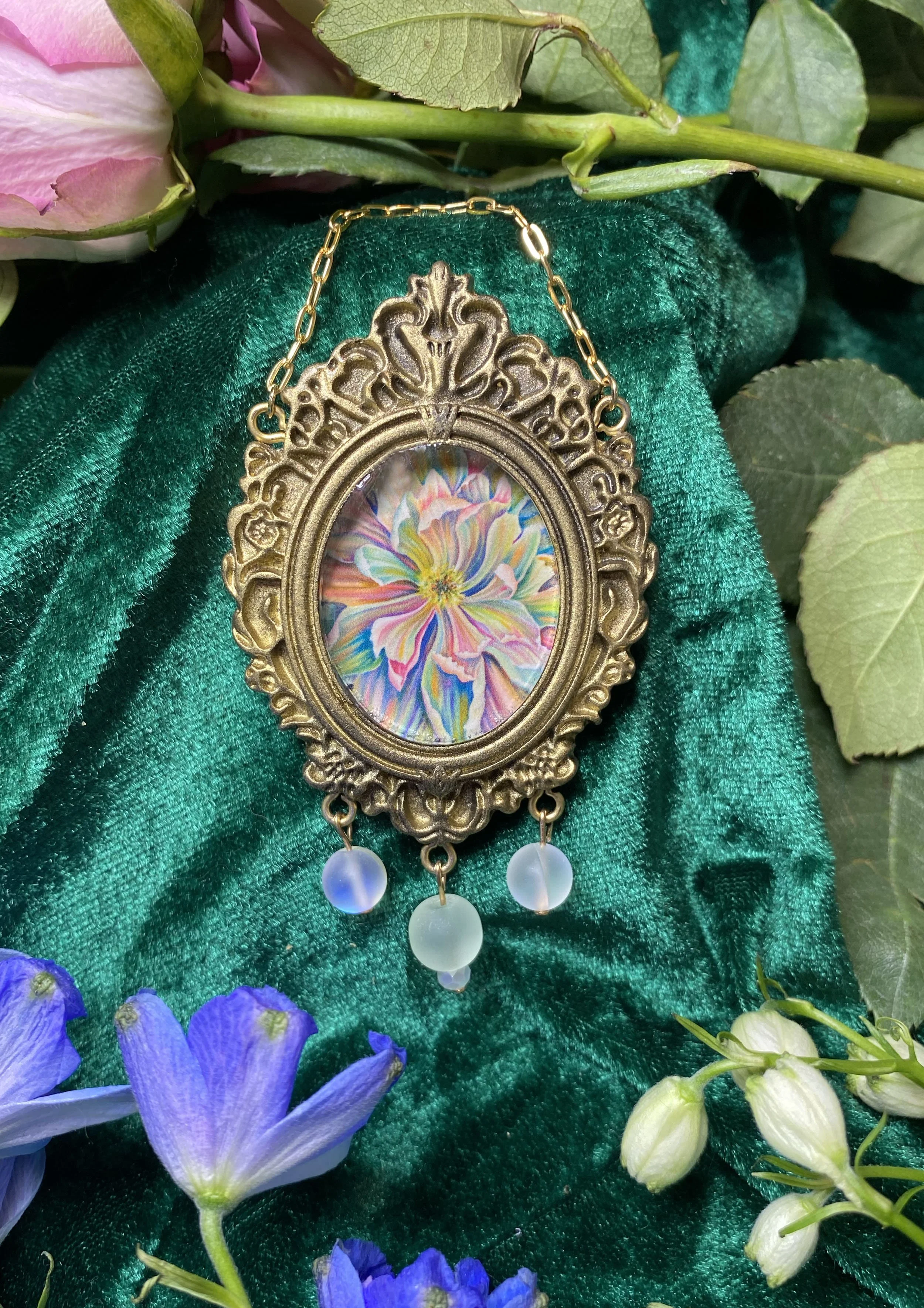 Harlequin Peony Wall Jewel