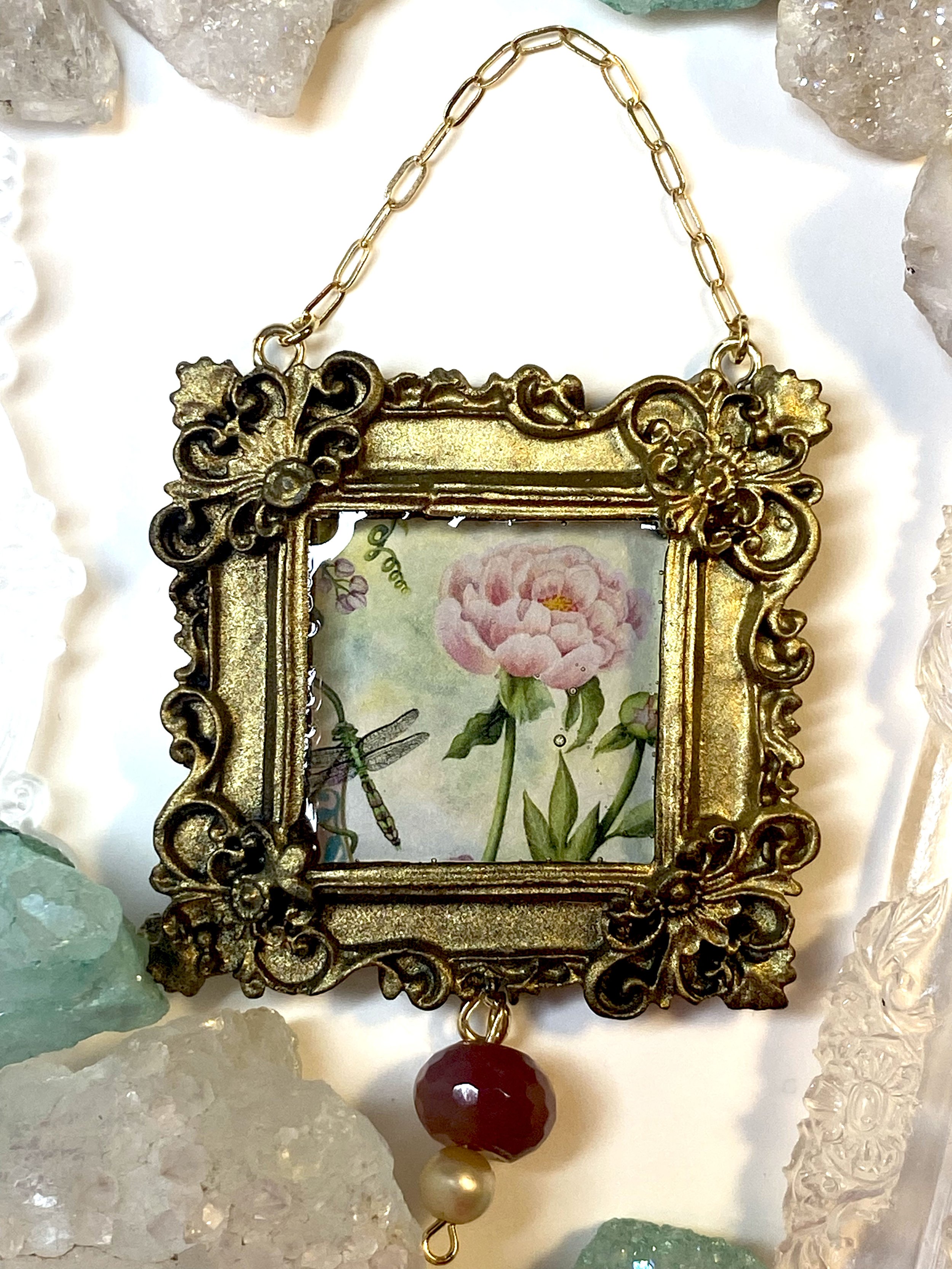 Nouveau Peony (red) Wall Jewel