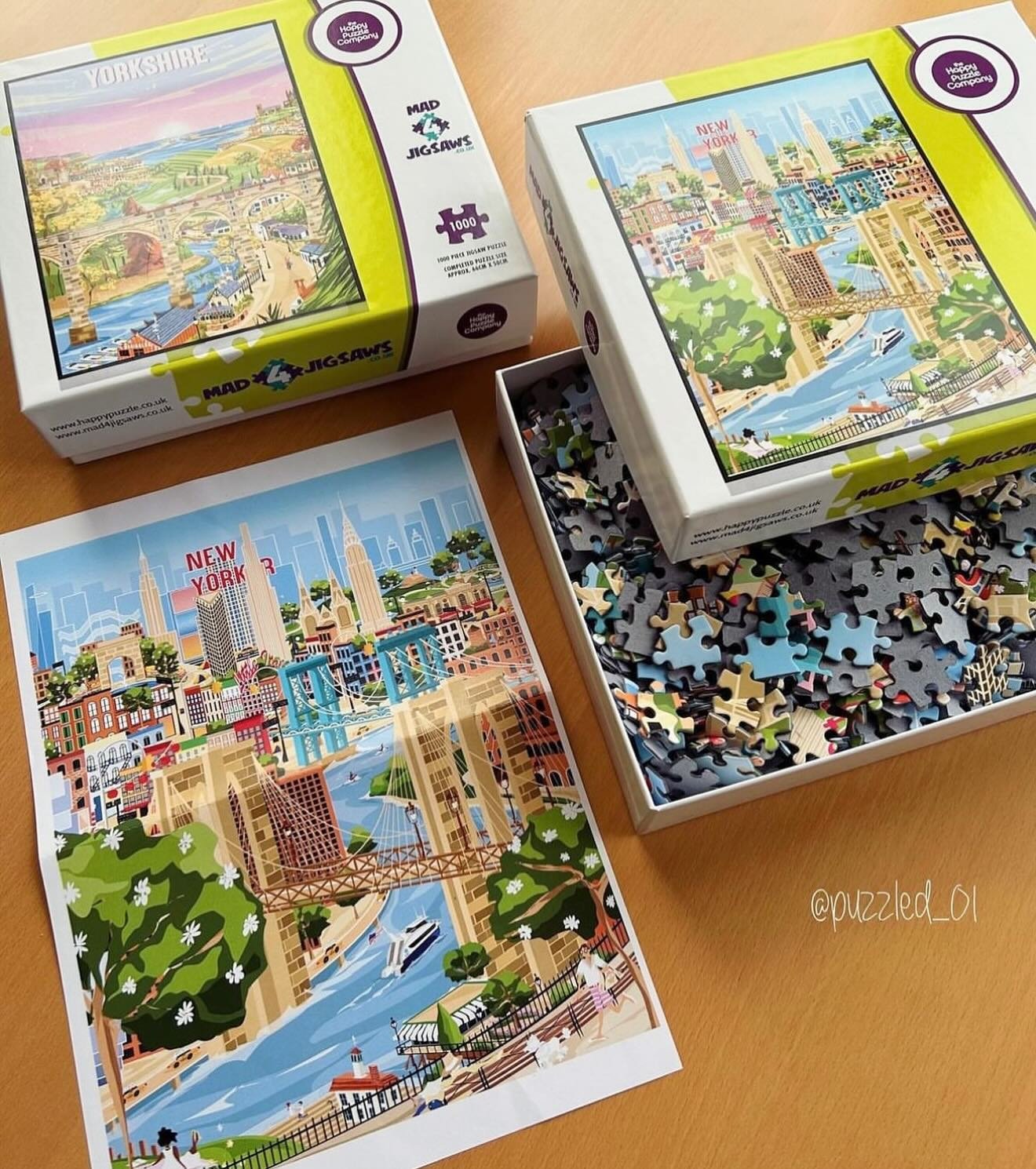 JIGSAWS! 🧩🧩🧩

Photo credit @puzzled_01 who is about to tuck into these jigsaws - I think you&rsquo;re going to have your hands full with these two 😂🤪

FYI they are 1000 x piece puzzles!!! 😮 

Shop my designs via @happypuzzlecompany 

〰️ 

#jigs