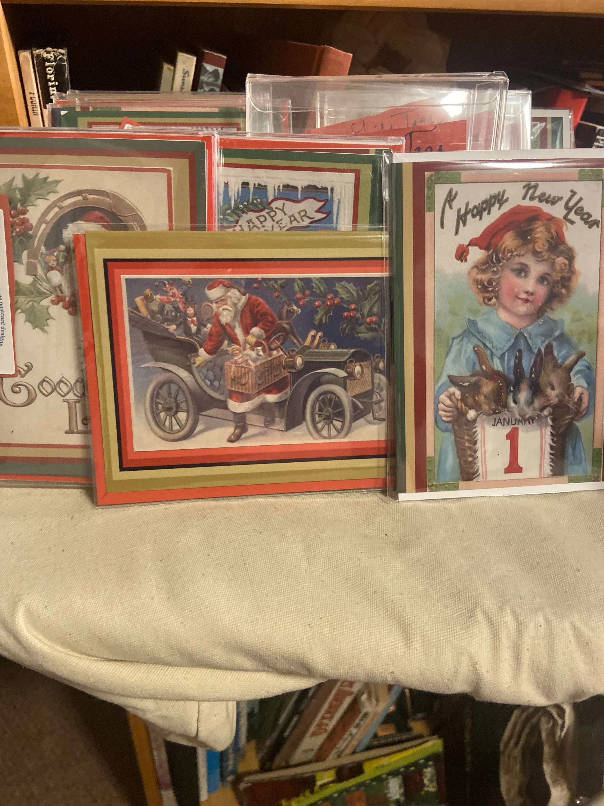 2026 Vintage postcard greeting cards
blank inside, glossy paper + colored envelopes