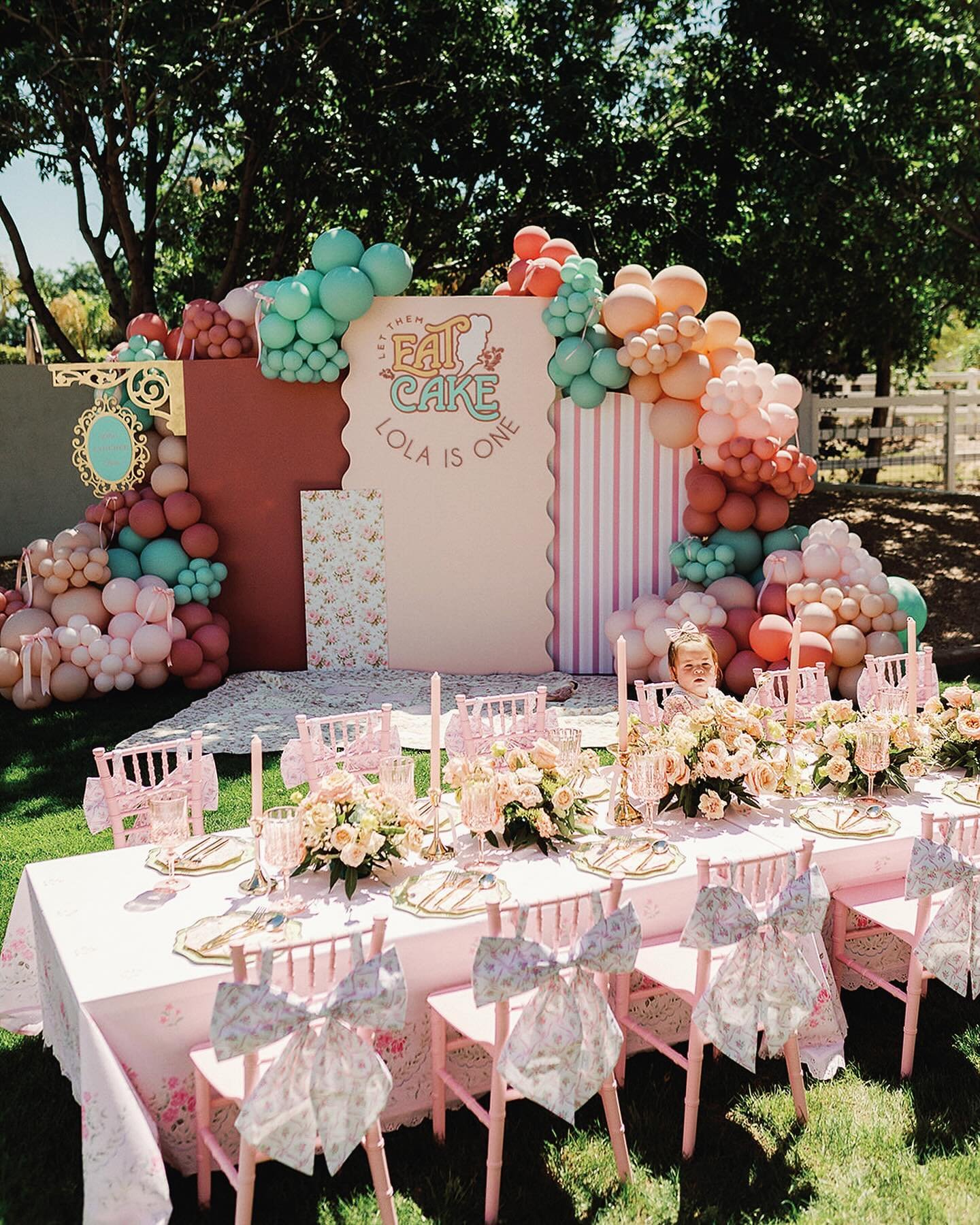 LET THEM EAT CAKE 🎀🤍🎂

The most beautiful celebration for sweet Lola Gold ✨

Our rentals used included:
-Candyland Pink Castle Combo
-8x8 White Ball Pit w/ Slide
-Lola Kids Chairs w/ Floral Bow Chairbackers and Jordan Kids Tables for the kid&rsquo