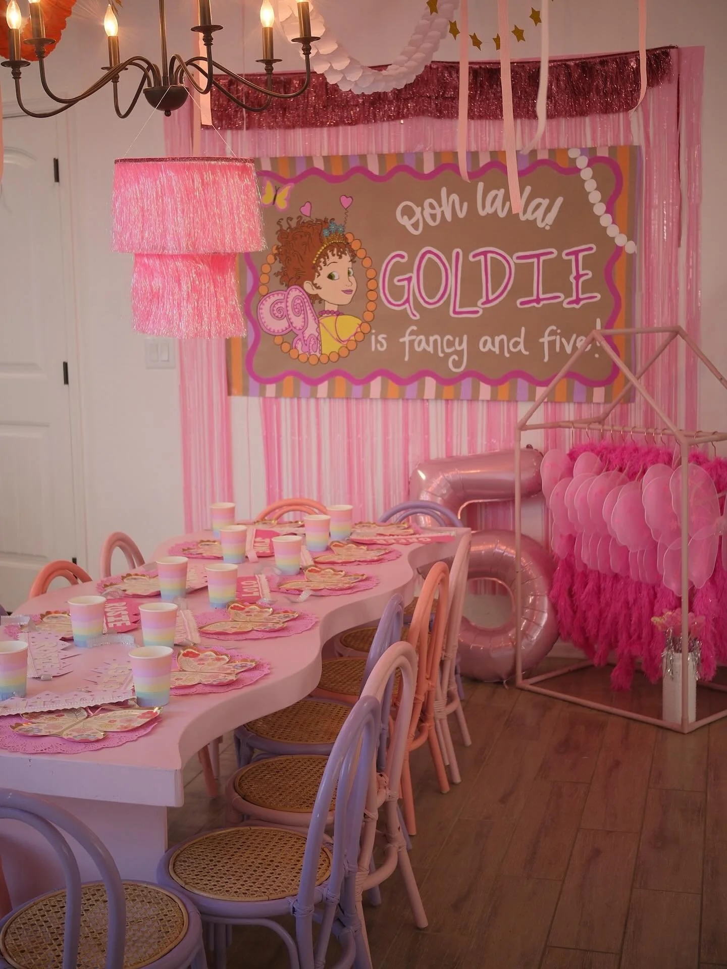 Ooh La La, Goldie is Fancy &amp; Five ✨🎀💅💖 this Fancy Nancy party was everything good and girlie! Featuring our Ruby Kids Table &amp; Louise Kids Chairs in soft pink, lavender, and coral ✨