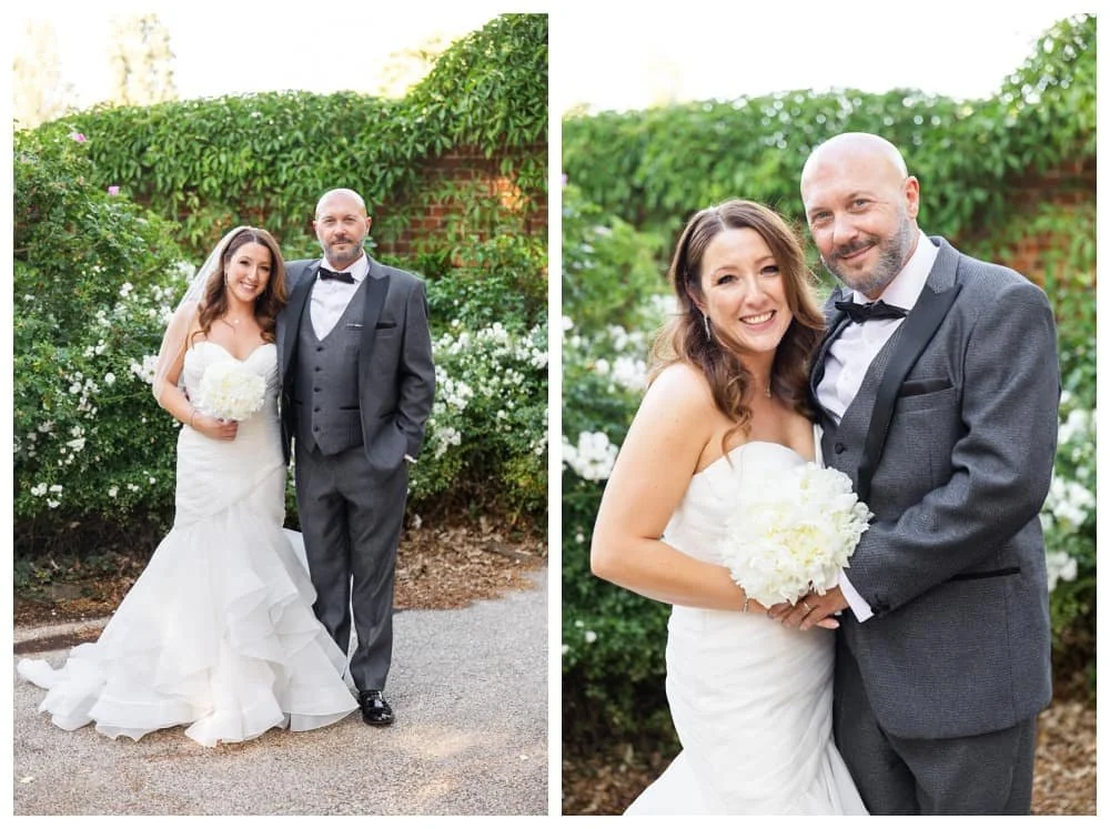 two portraits of the bride and groom