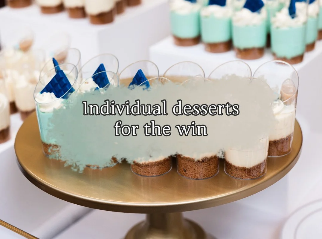 These little dessert pots were such a hit - easy to grab, no cutting needed, and perfect for guests to enjoy throughout the evening.

Plus, they look so good all set out like this 👀

If you&rsquo;re planning your day and want something a bit differe