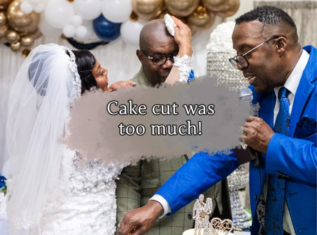 When the moment gets too much so your MC cuts the cake instead.

I don&rsquo;t fully remember what happened here, but I caught it on camera, so it can be remembered forever. They&rsquo;ll laugh about it later! 😂😂