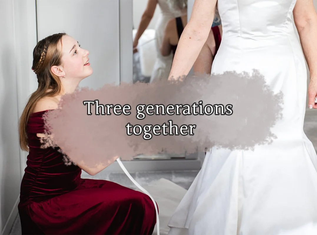 I get to see a glimpse into so many different families with my job; a whole variety of people and relationships. 

This one was extra special. This bride had her granddaughters by her side while she got ready.

The smiles, the excitement, the pride o