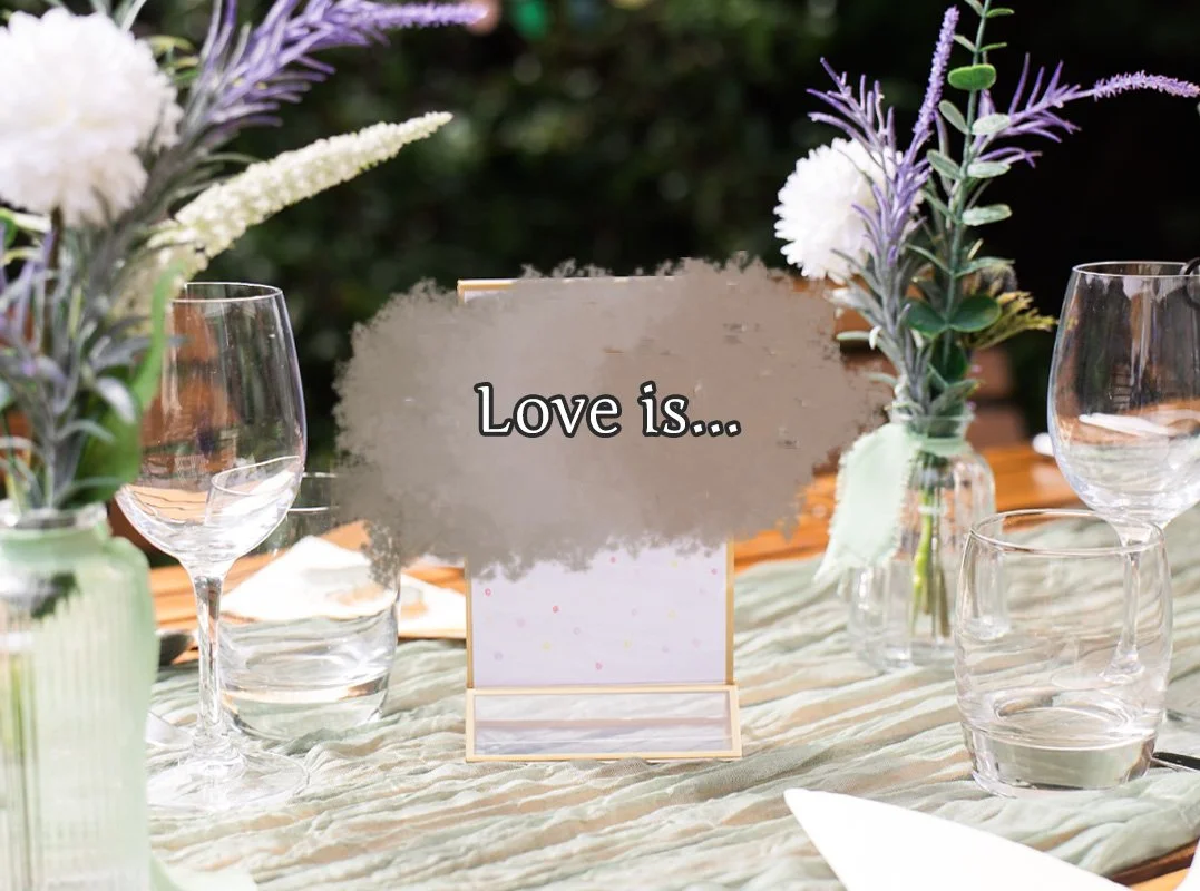 When the bride is a teacher, and her pupils create the centre pieces.

Ahead of the big day, her class were asked to finish the sentence:

"Love is..."

The answers were adorable, thoughtful, and occasionally hilarious in the way only child