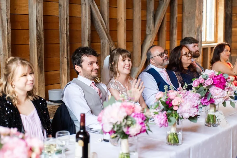 toptable clapping during wedding speeches