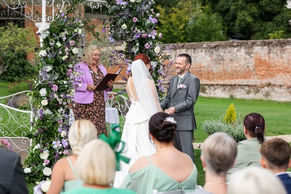 outdoor wedding ceremony at manor house