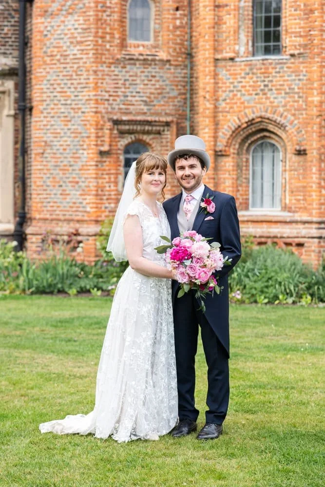 traditional portrait of wedding couple