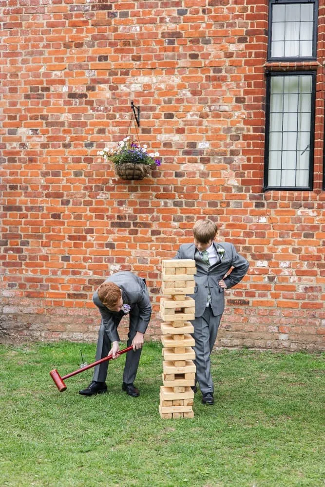 kids playing giant jenga