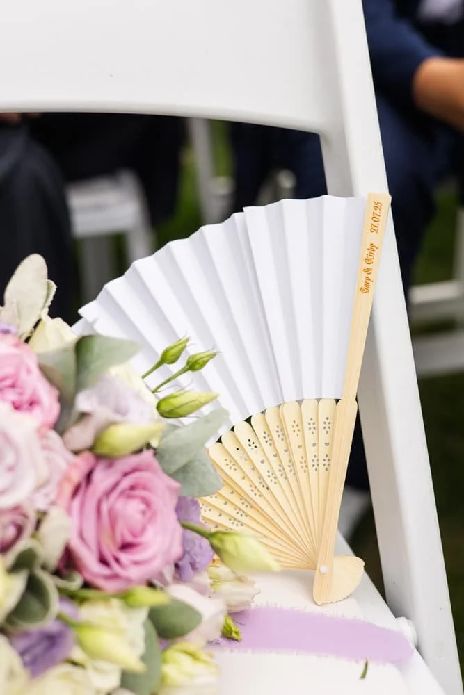 personalised fan on guests seats