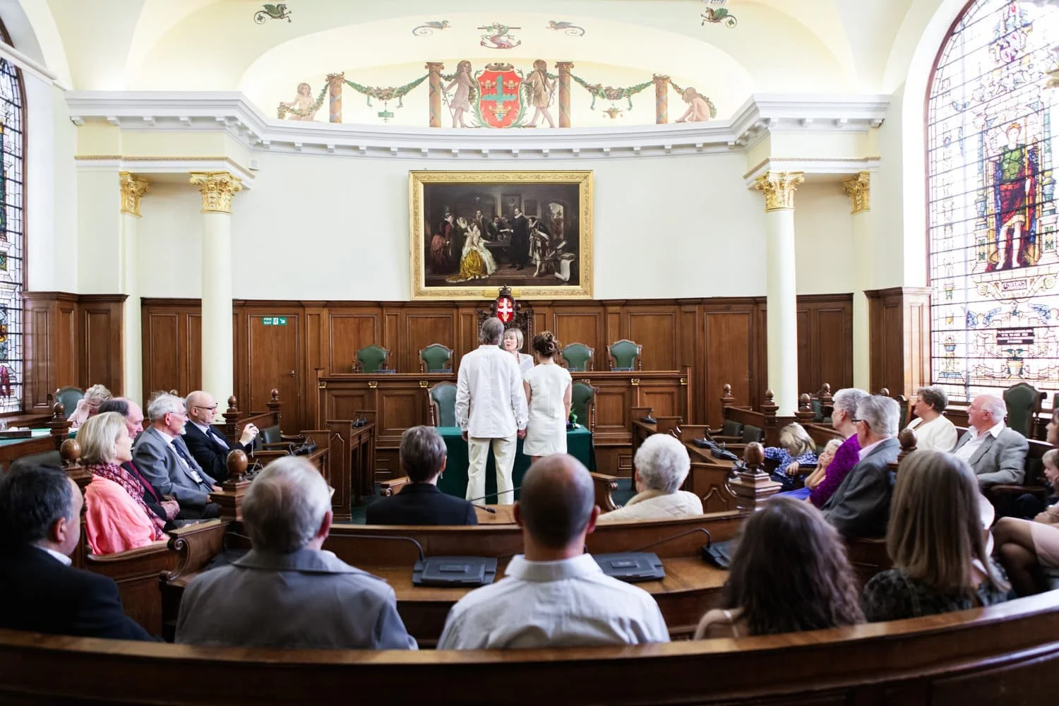 wedding ceremony in Council Chamber at Colchester Town Hall