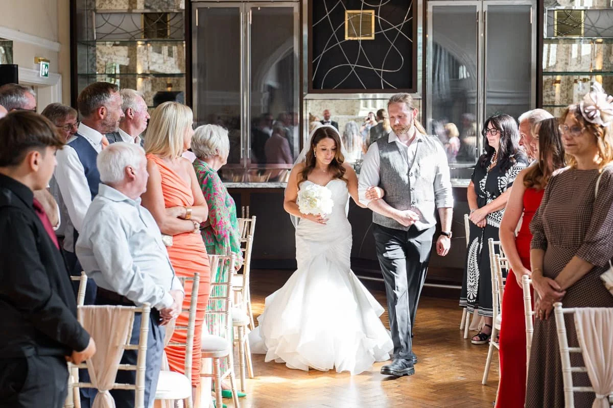 bride’s entrance to the wedding ceremony