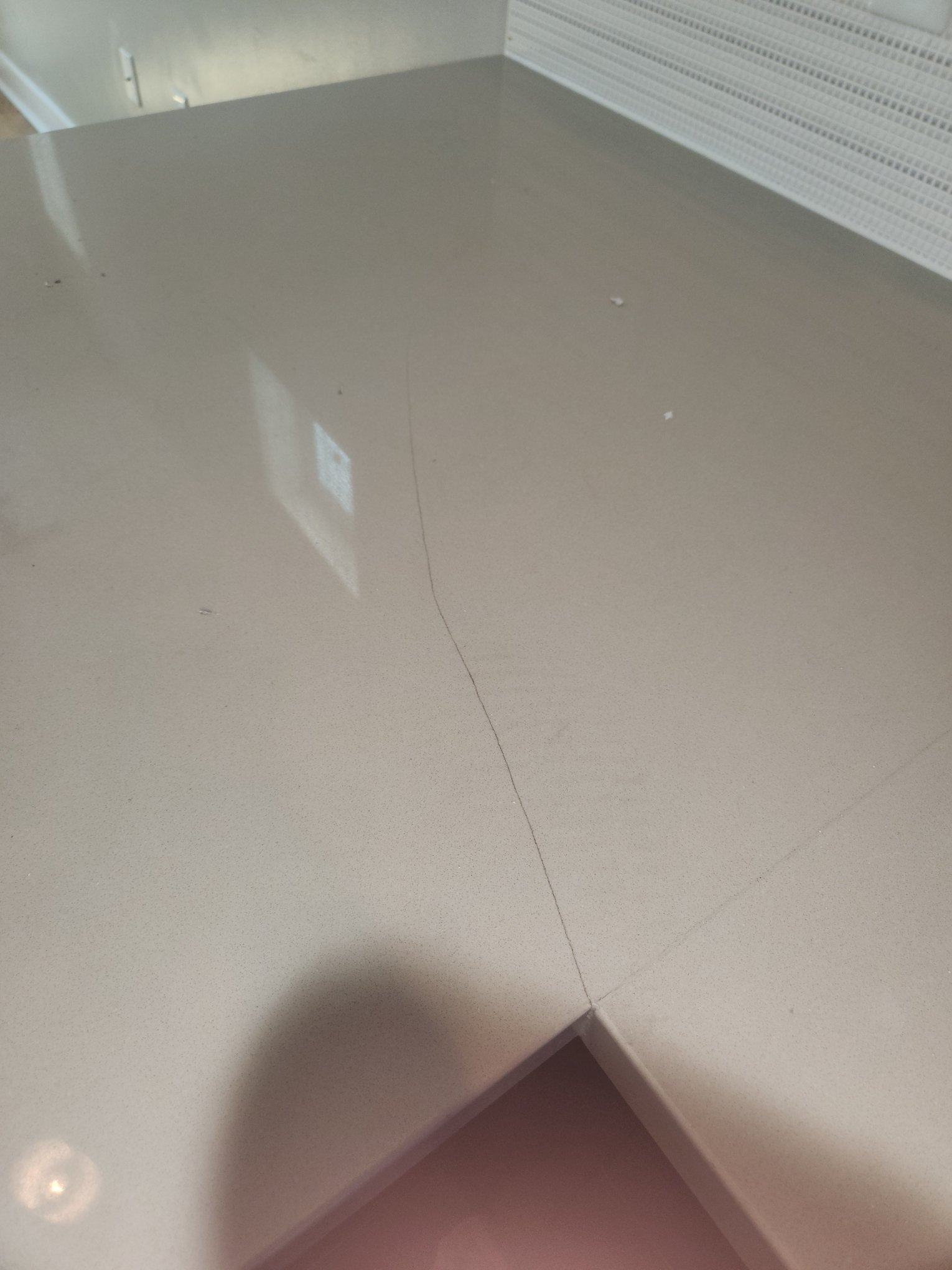 BEFORE - Cracked Quartz Counter