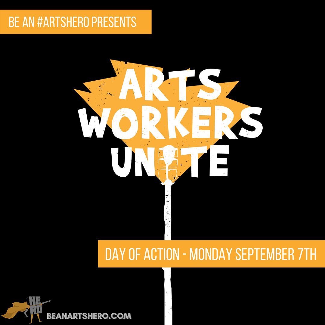 ✨ SAVE THE DATE ✨ On Monday, September 7th, join us for a day of action, #ArtsWorkersUnite! In addition to sharing ways for you to act from home all day, we&rsquo;ll be holding live demonstrations across the country! The day will culminate in a strea