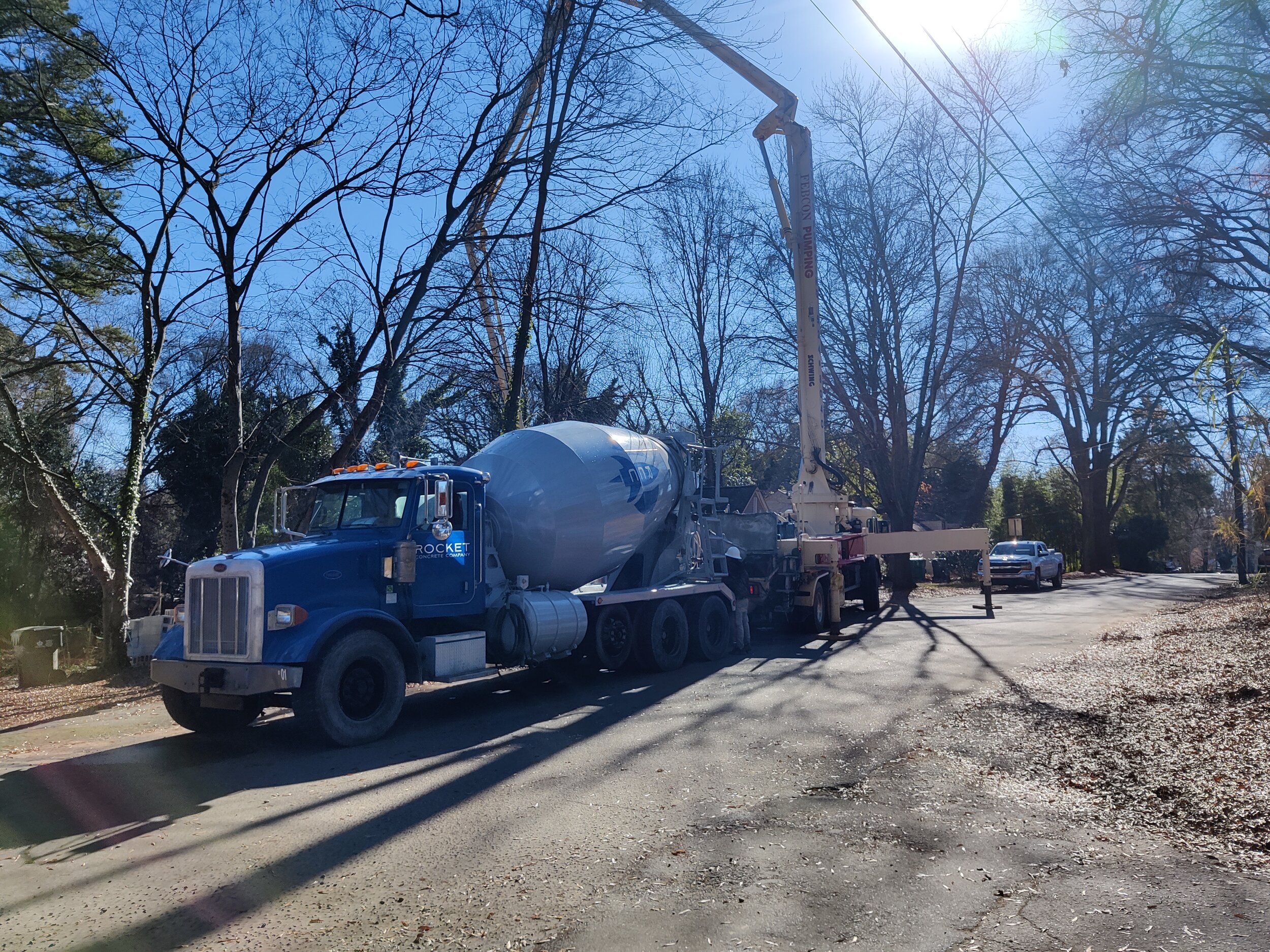 Concrete mixer truck and concrete pump truck in Troutman-NC