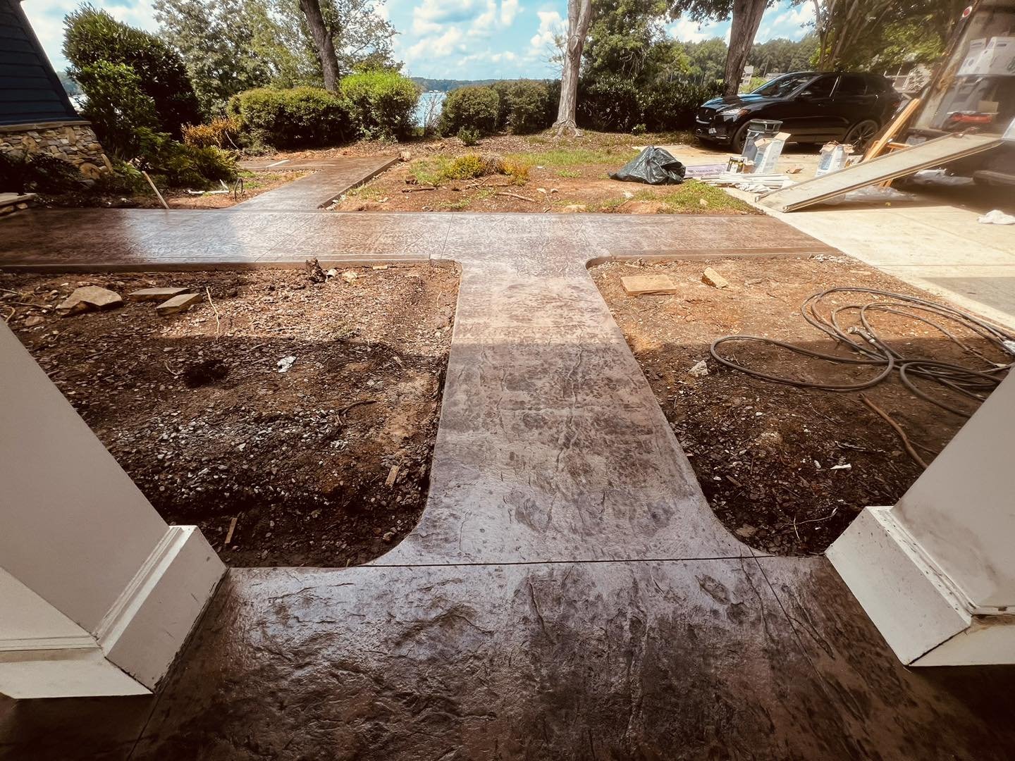 Decorative concrete walkway in Lake Norman NC