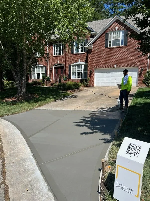 Concrete driveway extension in Mooresville NC