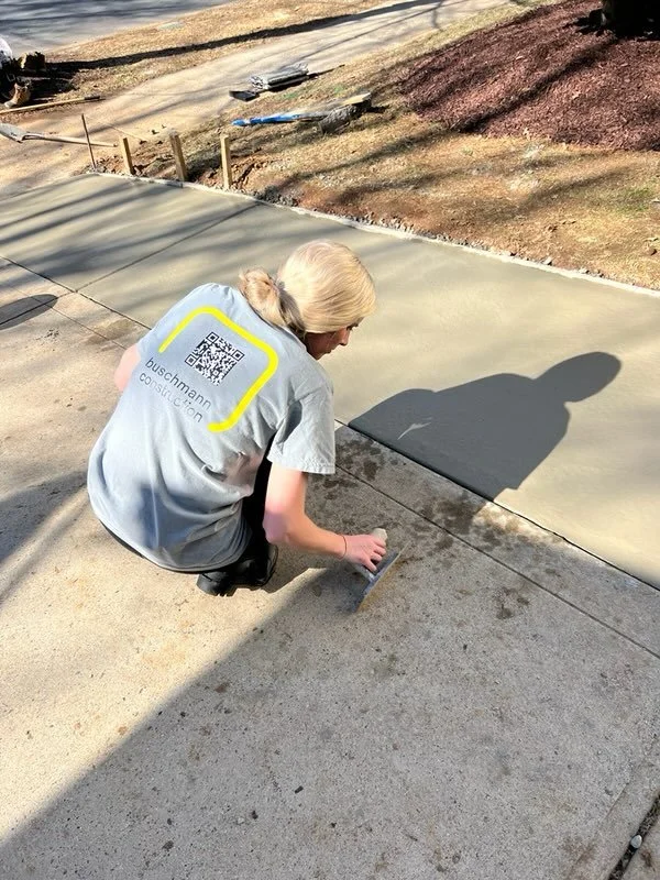 Concrete driveway extension in Huntersville NC