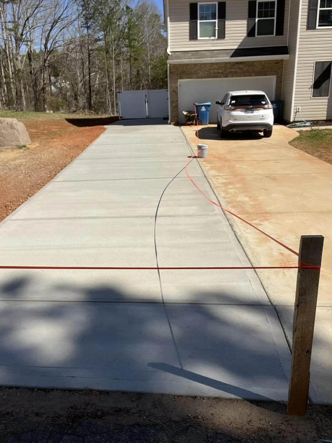 Concrete driveway extension in Concord NC