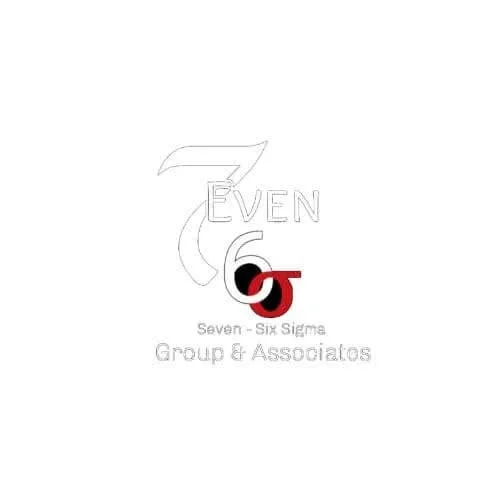Logo for Seven Six Sigma Group & Associates featuring a stylized number 7 and 6, with the number 6 partly in black and red.